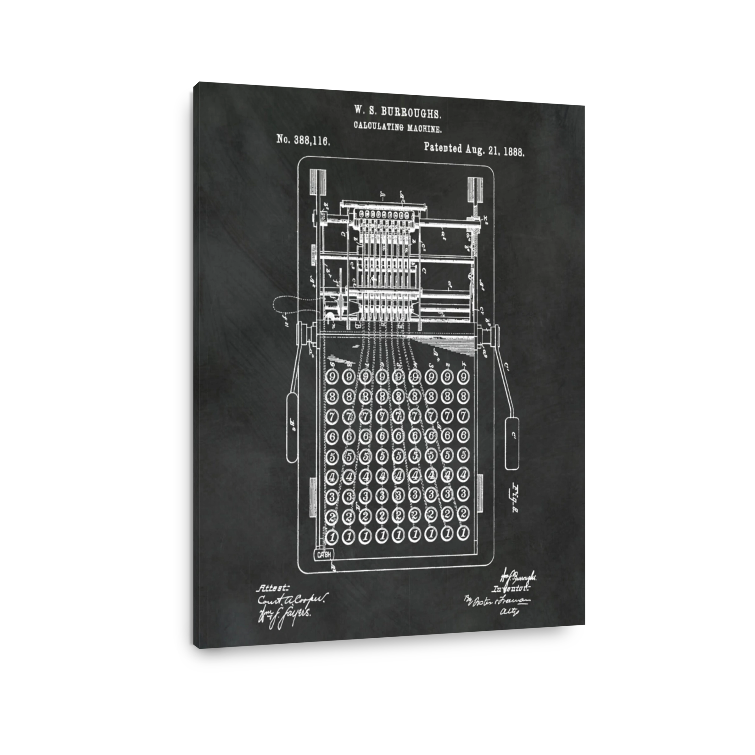 Burroughs Calculating Machine Blueprint