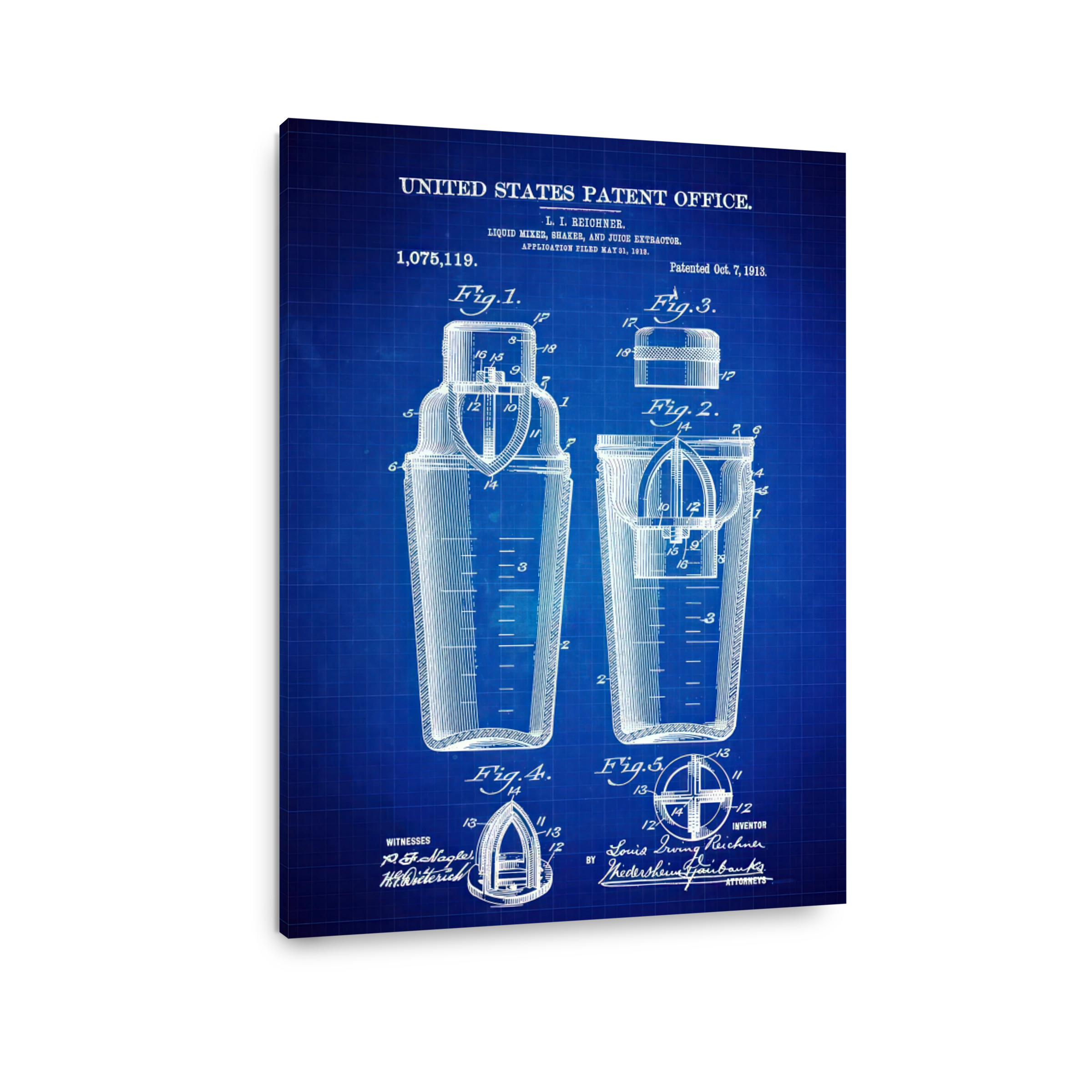 Vintage Cocktail Shaker Patent Art
