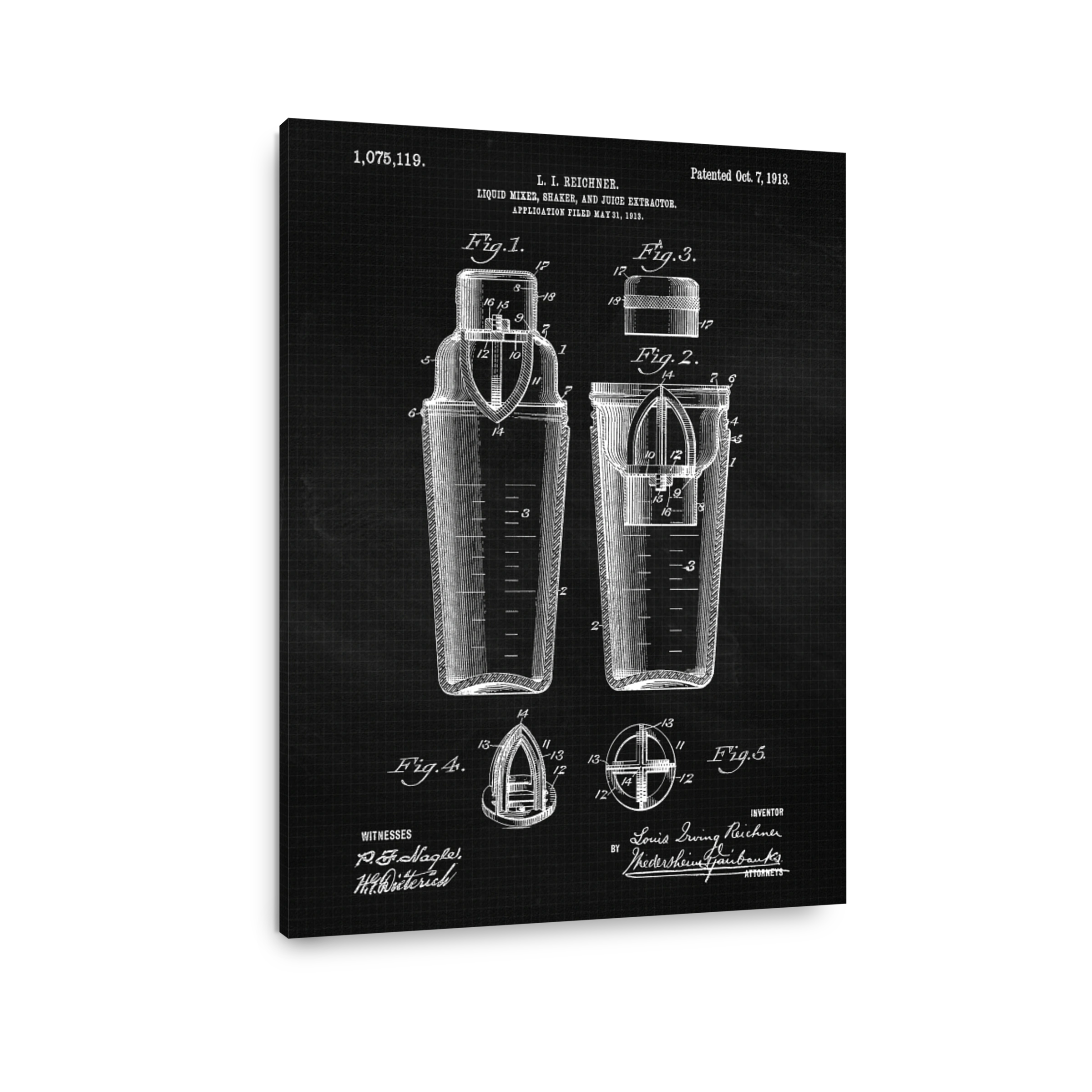 Vintage Cocktail Shaker Patent Art