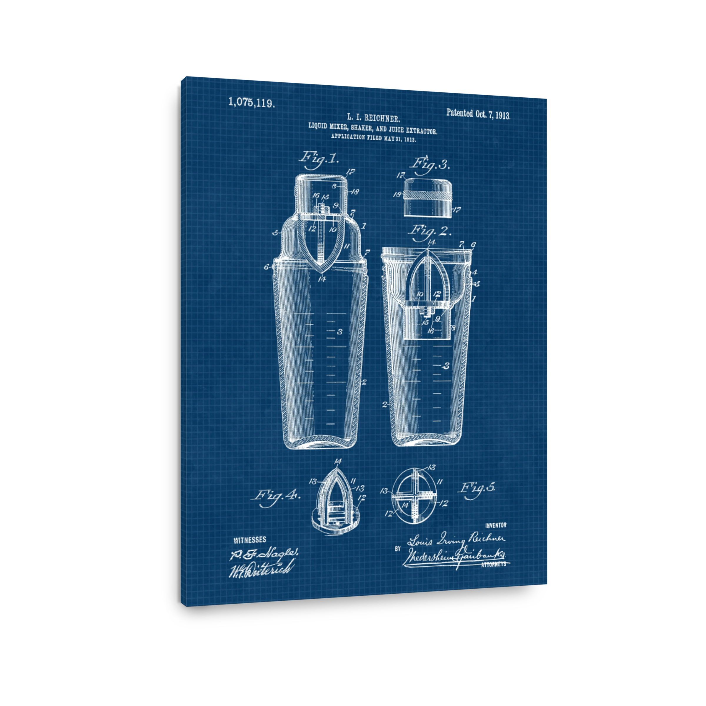 Cocktail Shaker Patent Drawing