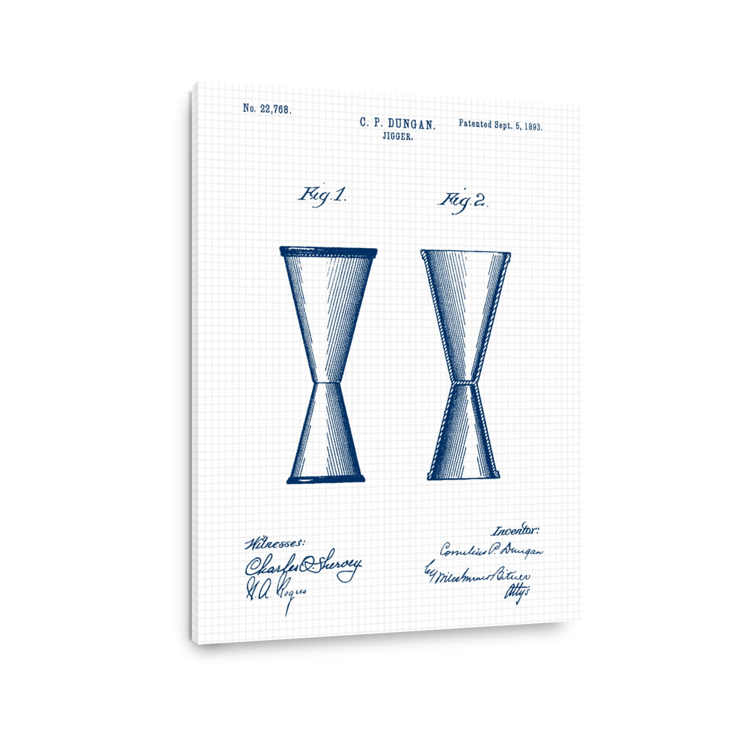Vintage Jigger Patent Blueprint