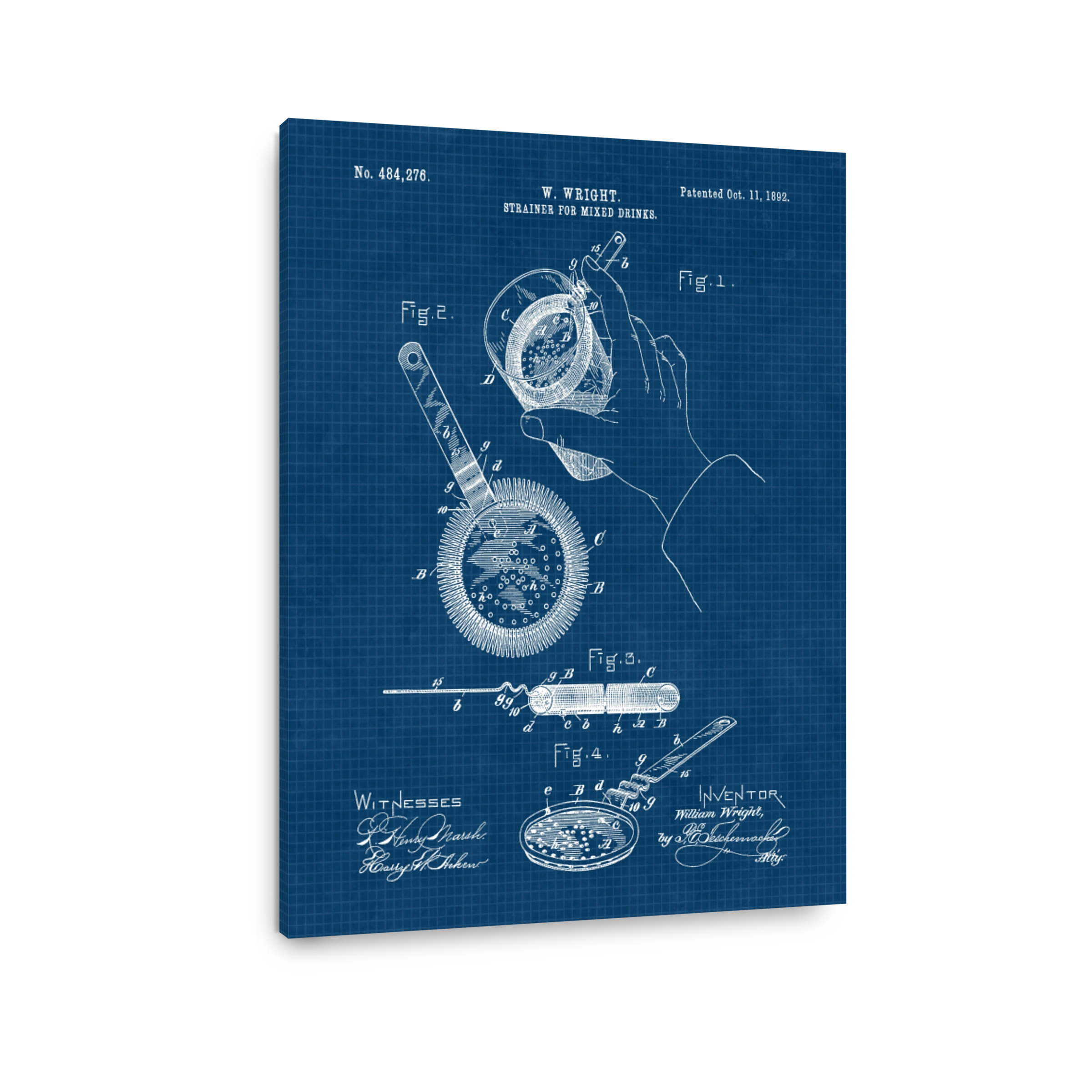 Vintage Mixed Drinks Strainer Blueprint