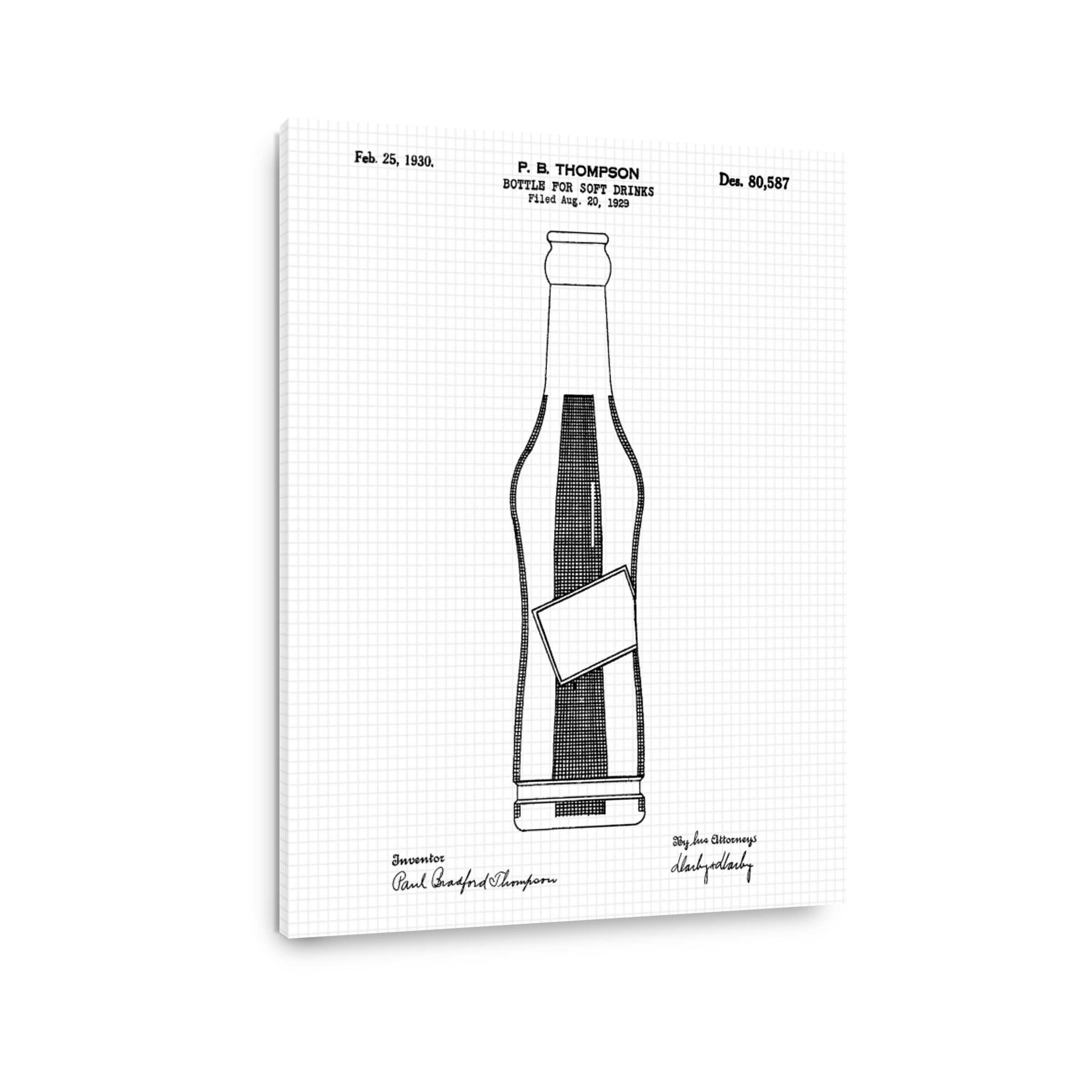 Vintage Soft Drink Bottle Blueprint
