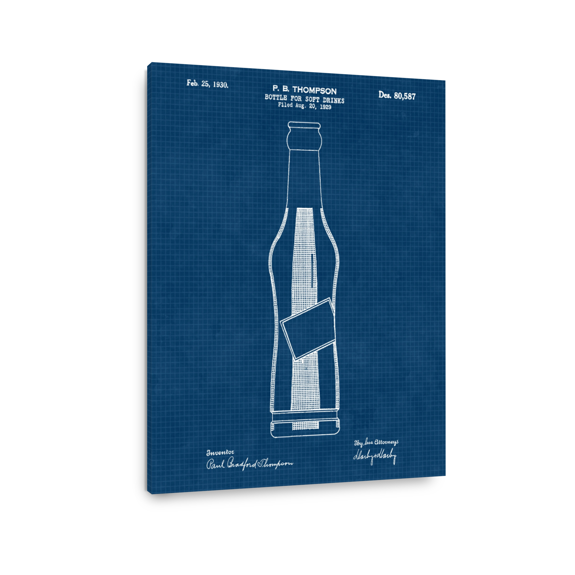 Soft Drink Bottle Patent Blueprint