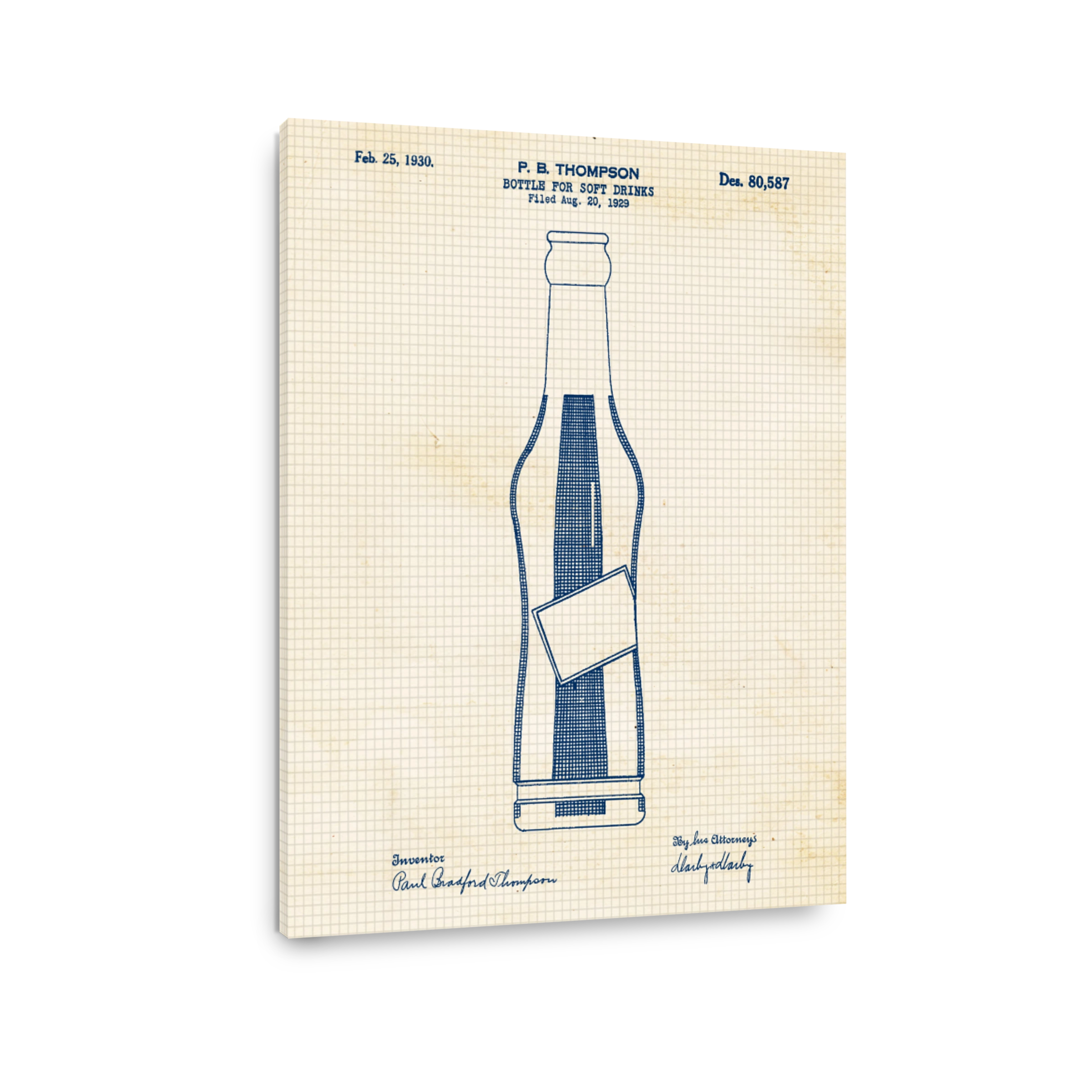 Vintage Soft Drink Bottle Blueprint