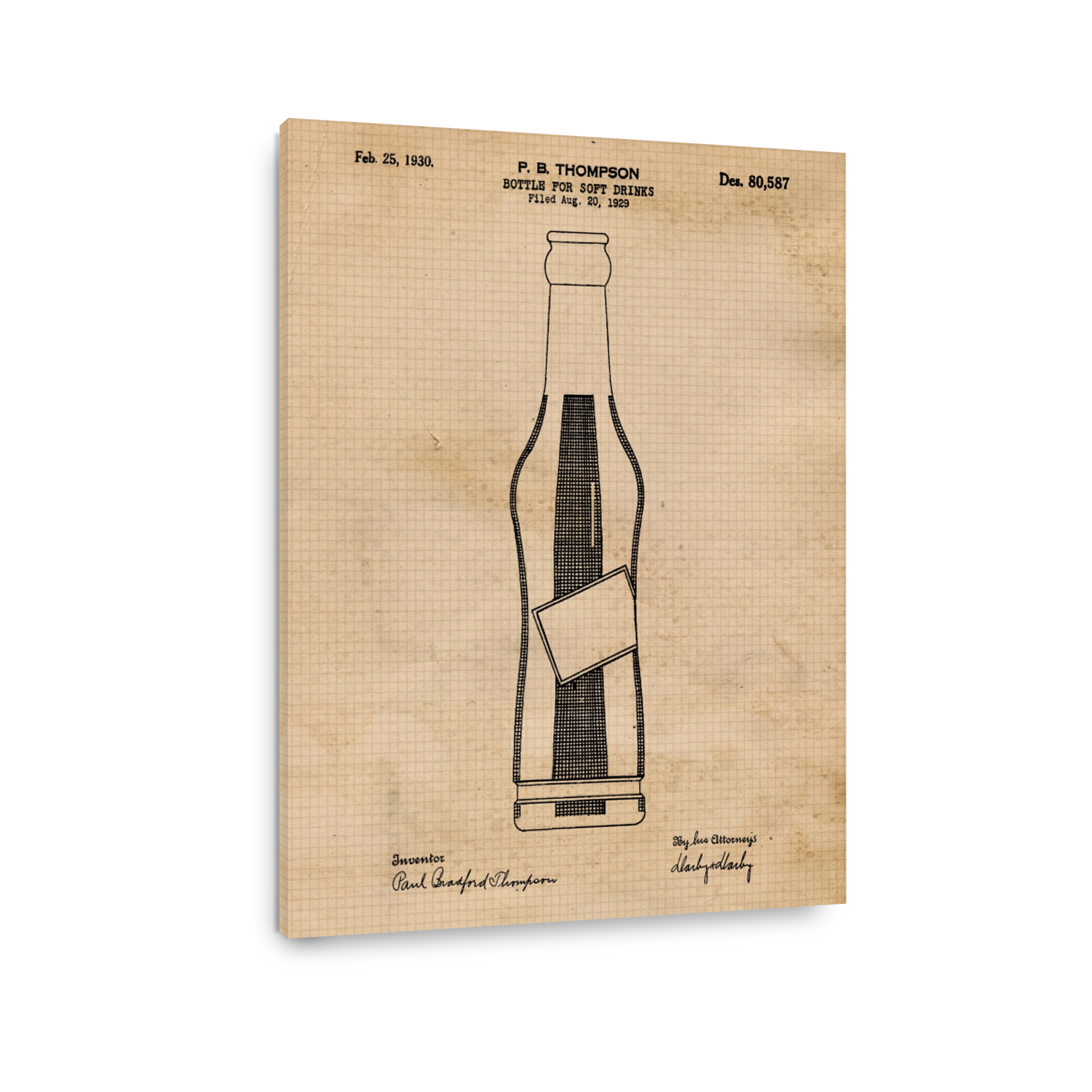 Vintage Soft Drink Bottle Blueprint