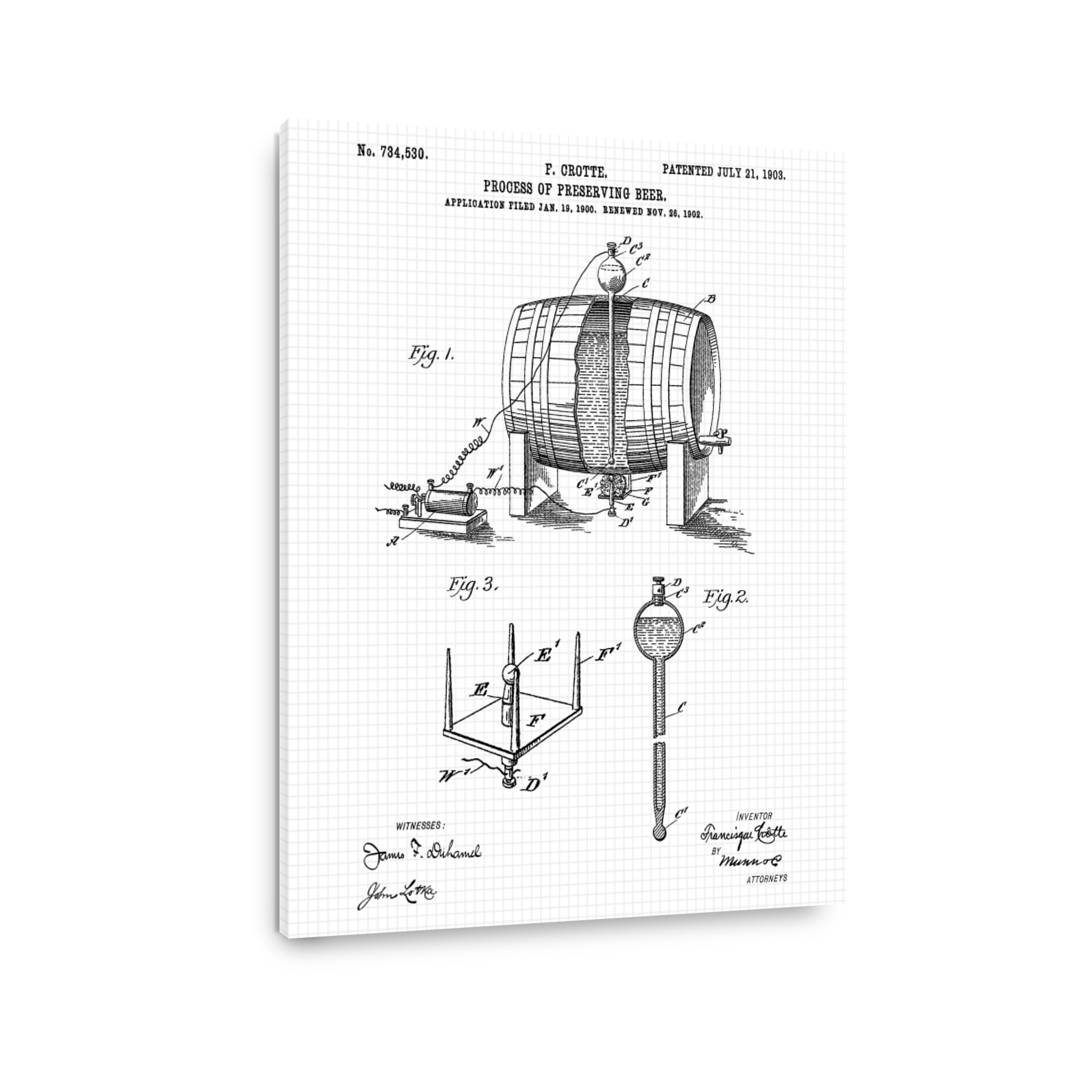 Vintage Beer Preservation Patent Drawing