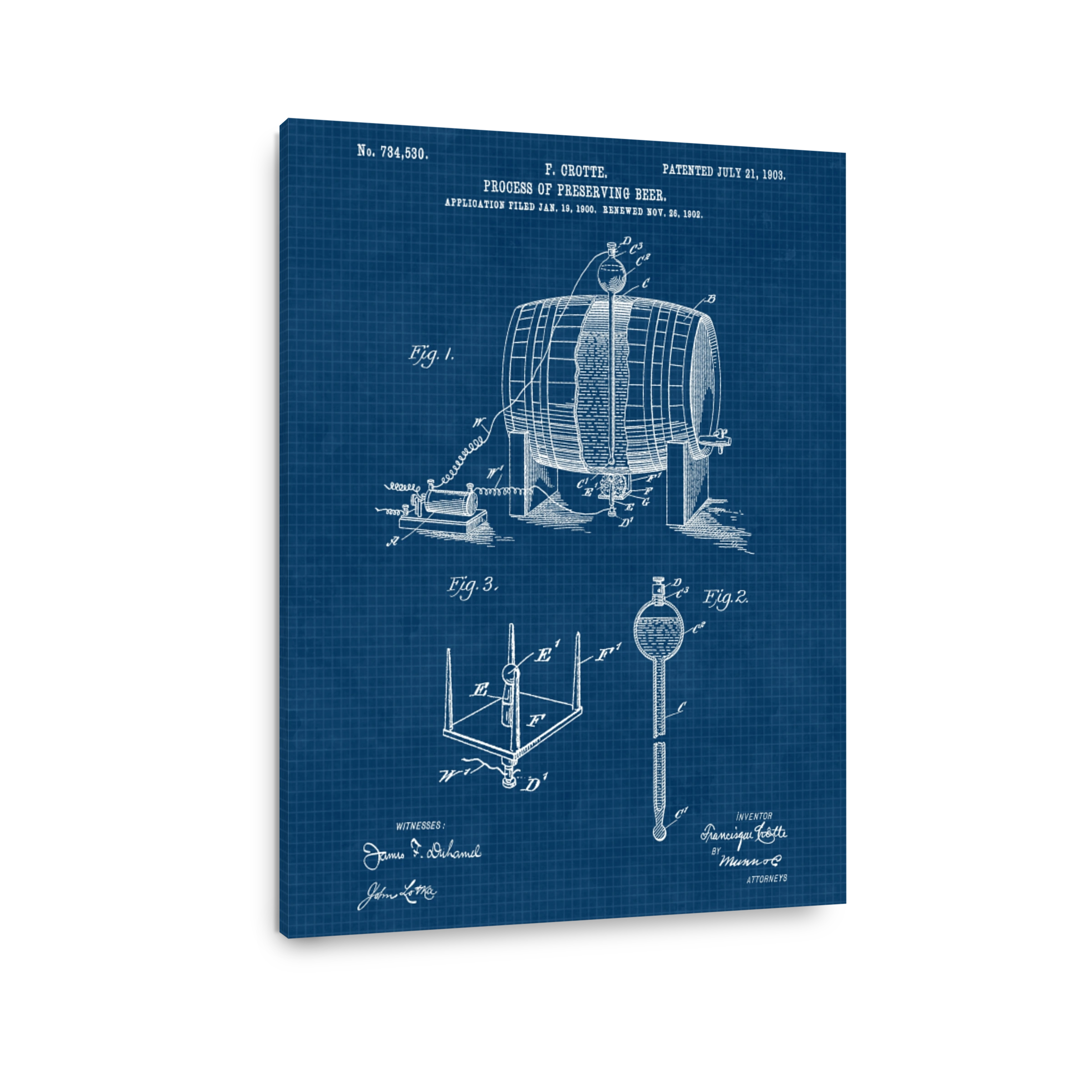 Vintage Beer Preservation Patent Blueprint