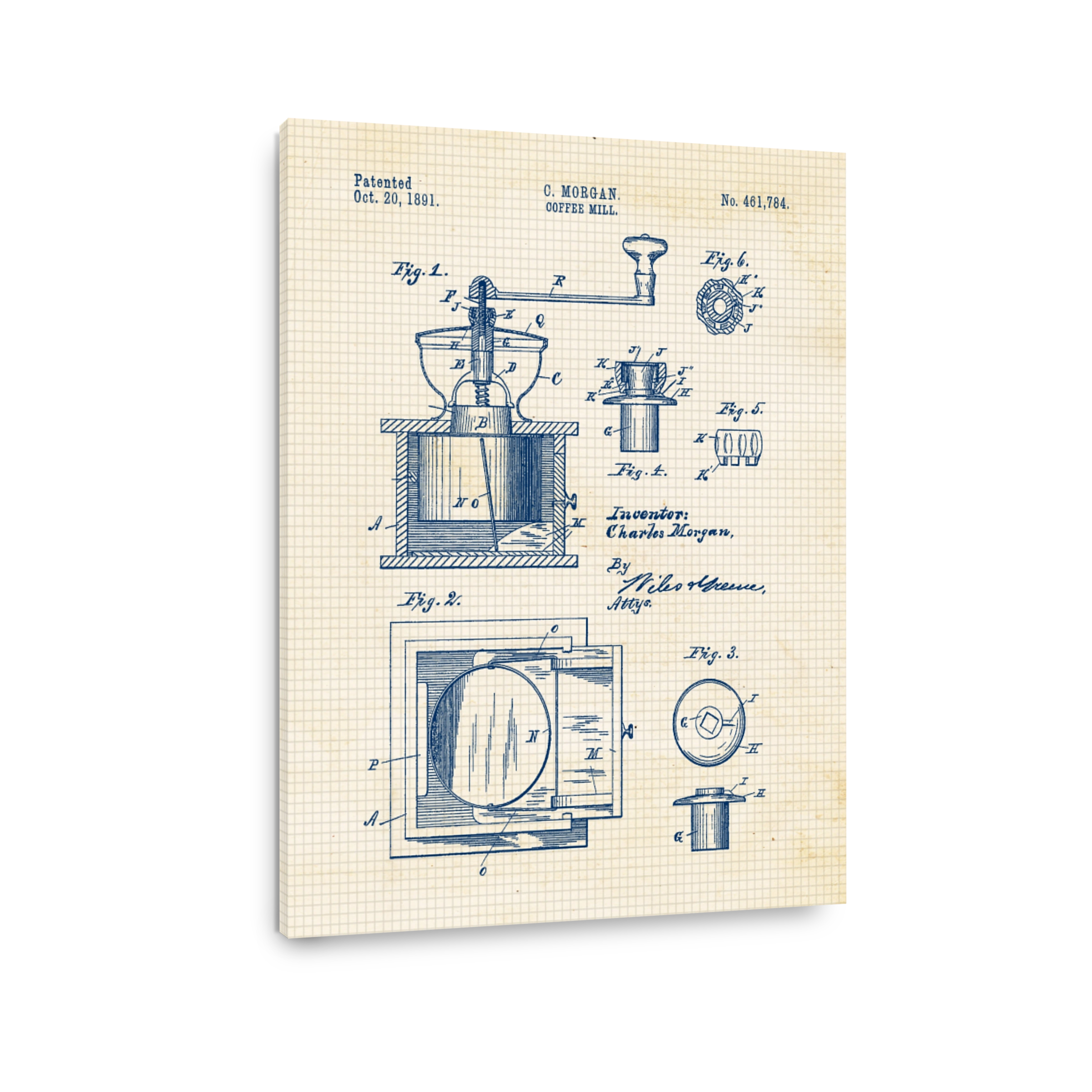 Charles Morgan Coffee Mill Blueprint