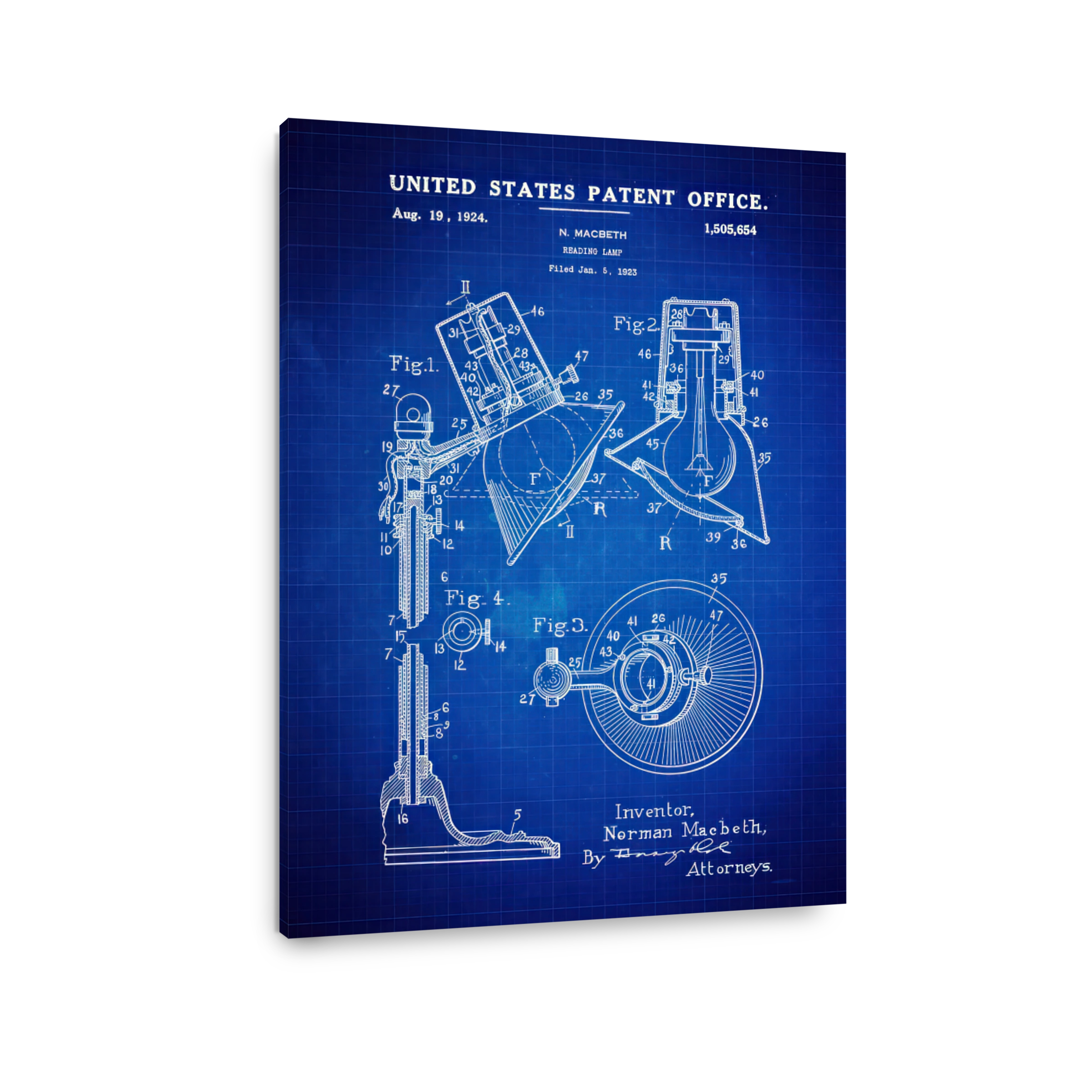 Norman Macbeth Reading Lamp Patent