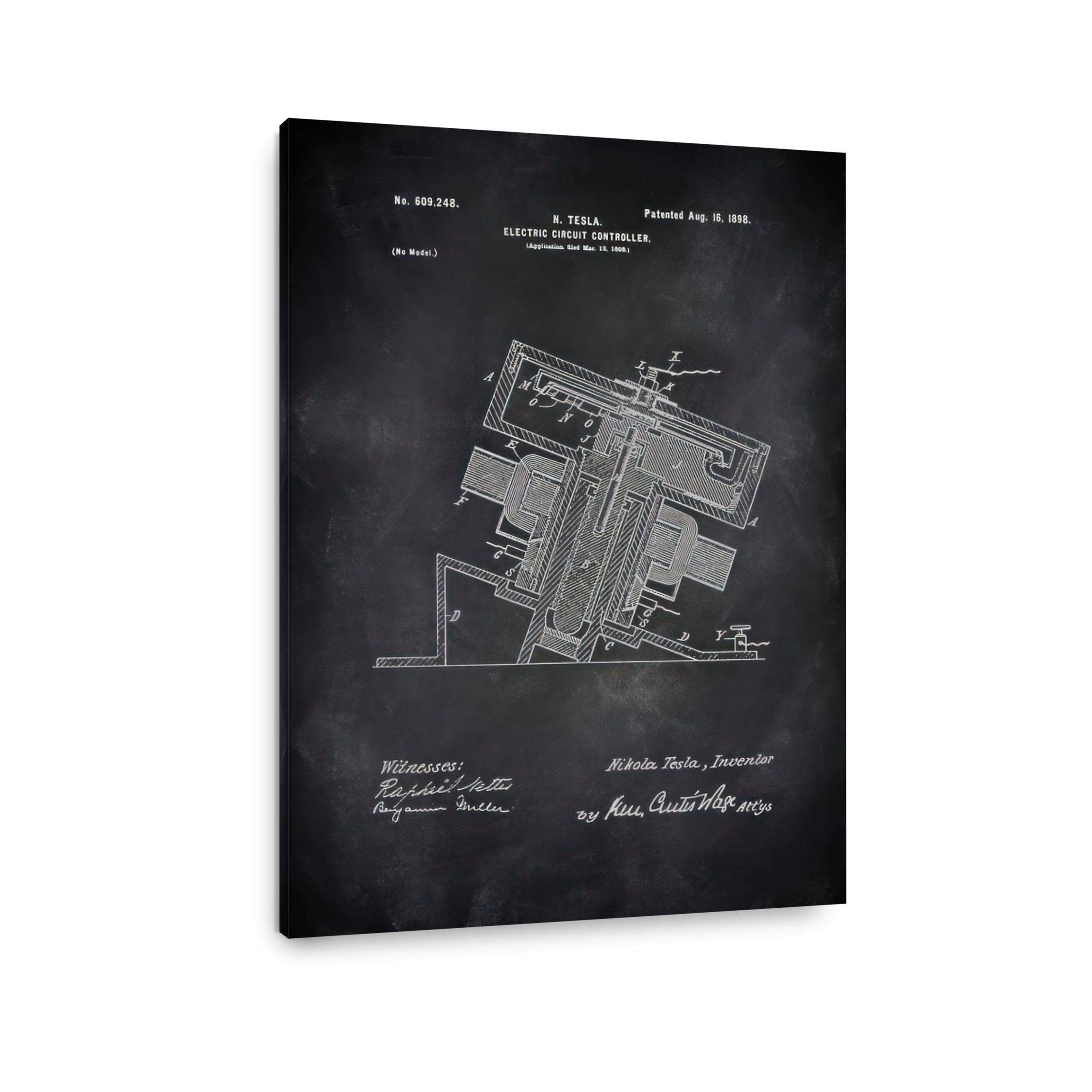 Nikola Tesla Electric Circuit Controller Blueprint