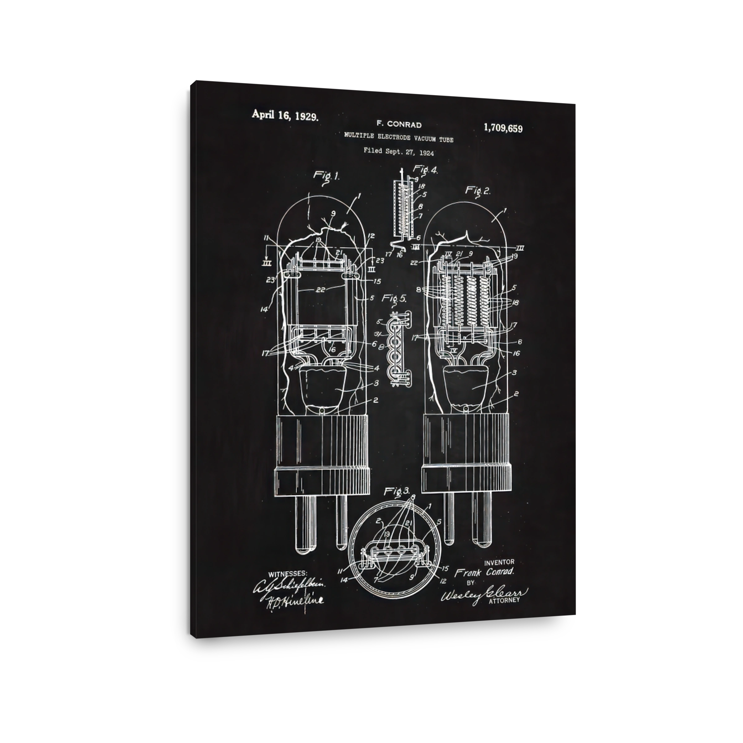 Vintage Vacuum Tube Patent Blueprint