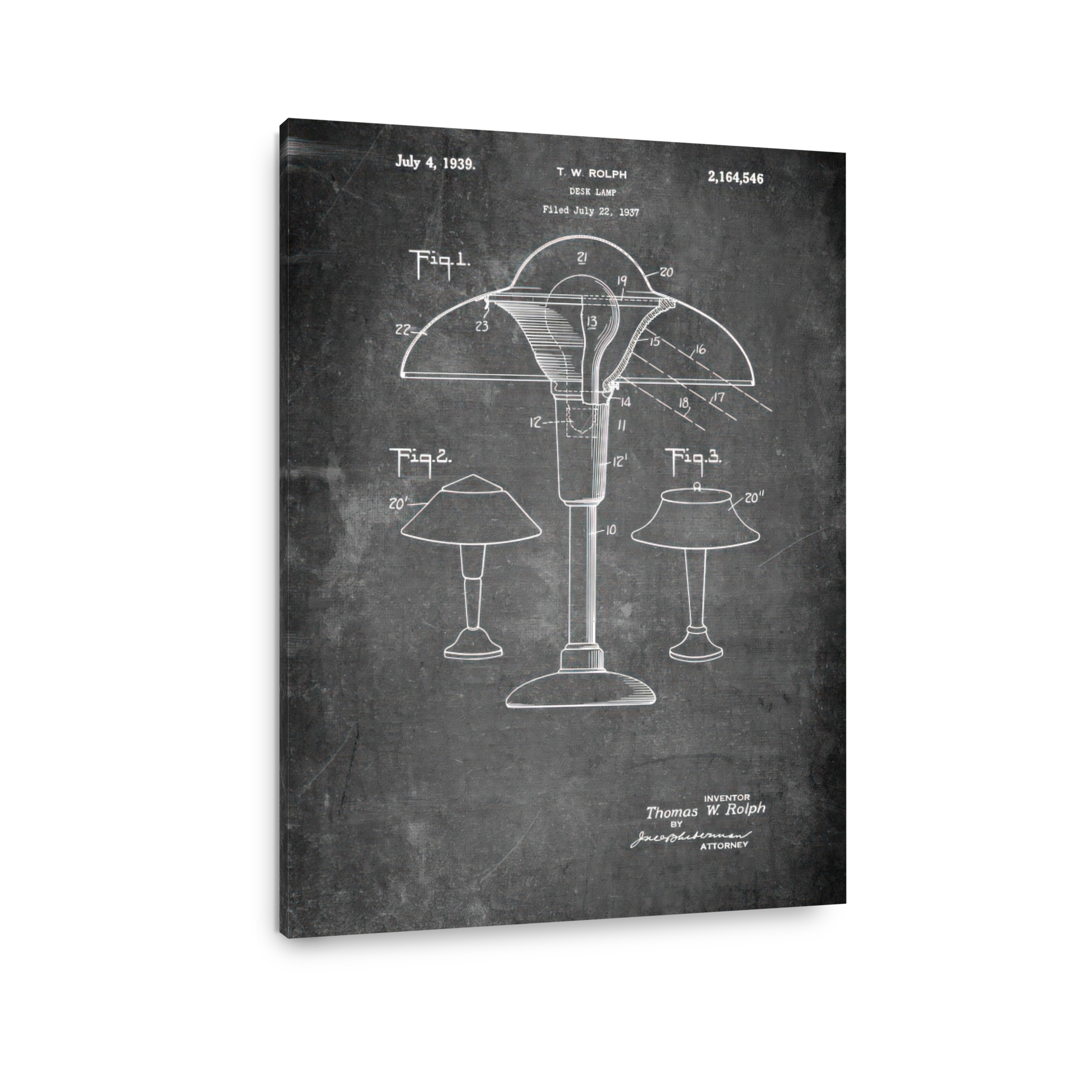 Desk Lamp Patent Blueprint Art