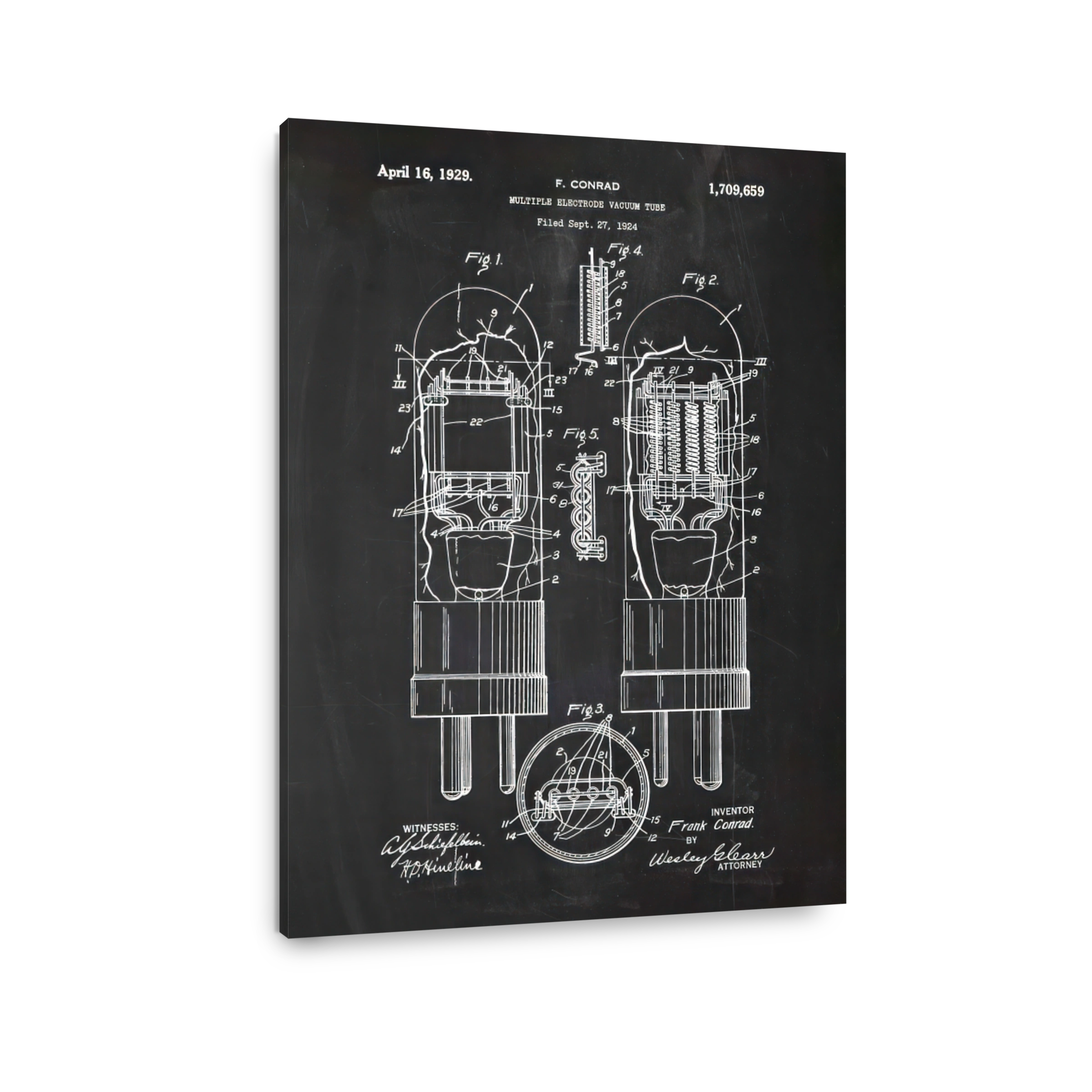 Vintage Vacuum Tube Patent Blueprint