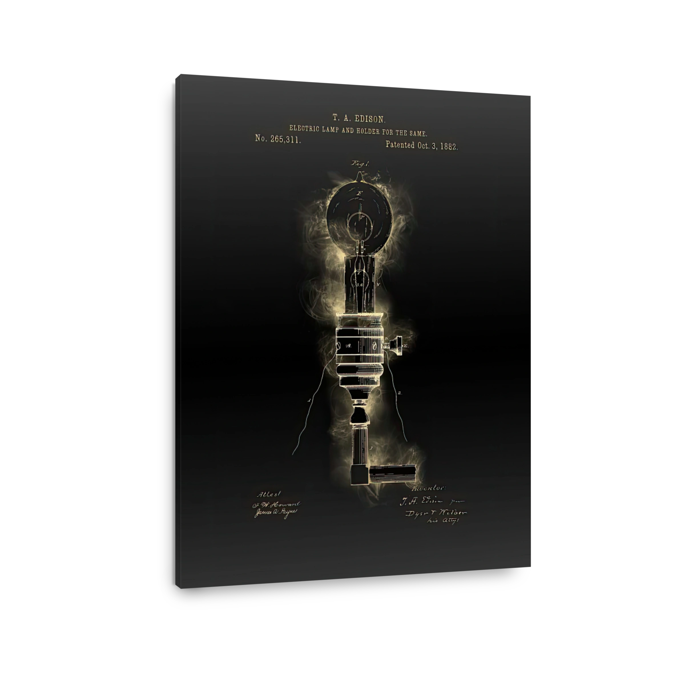 Edison Light Bulb Patent Blueprint Art
