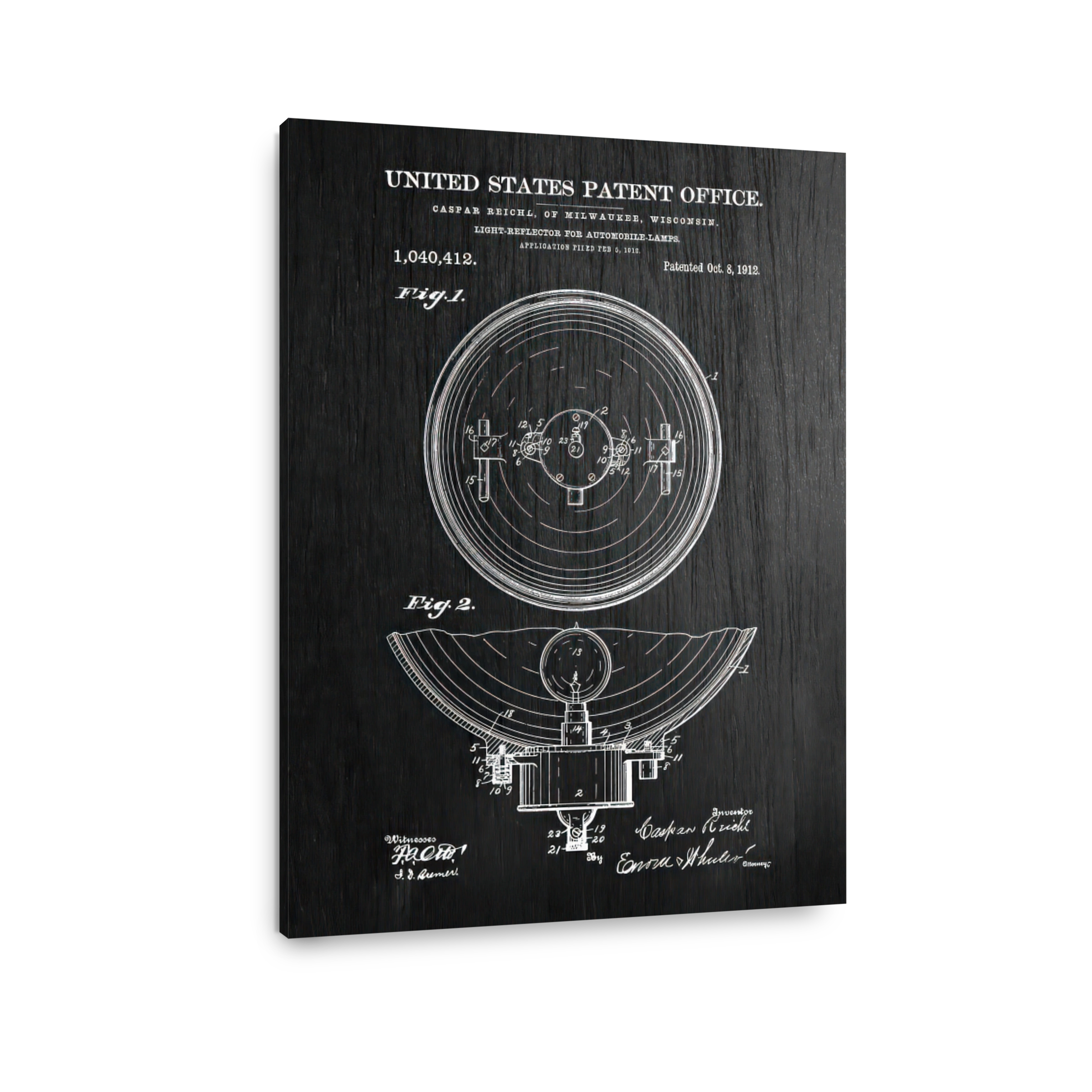 Vintage Automobile Lamp Reflector Patent Blueprint