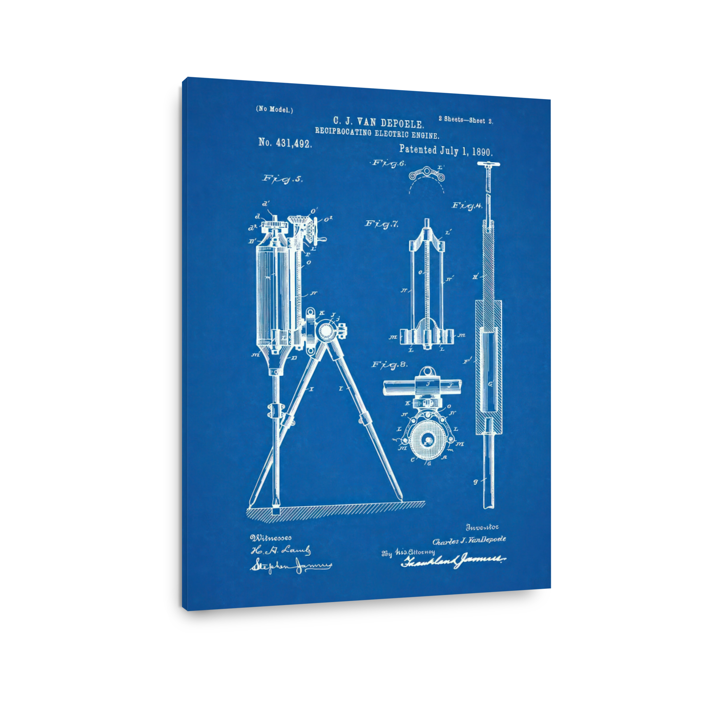 Vintage Electric Engine Blueprint
