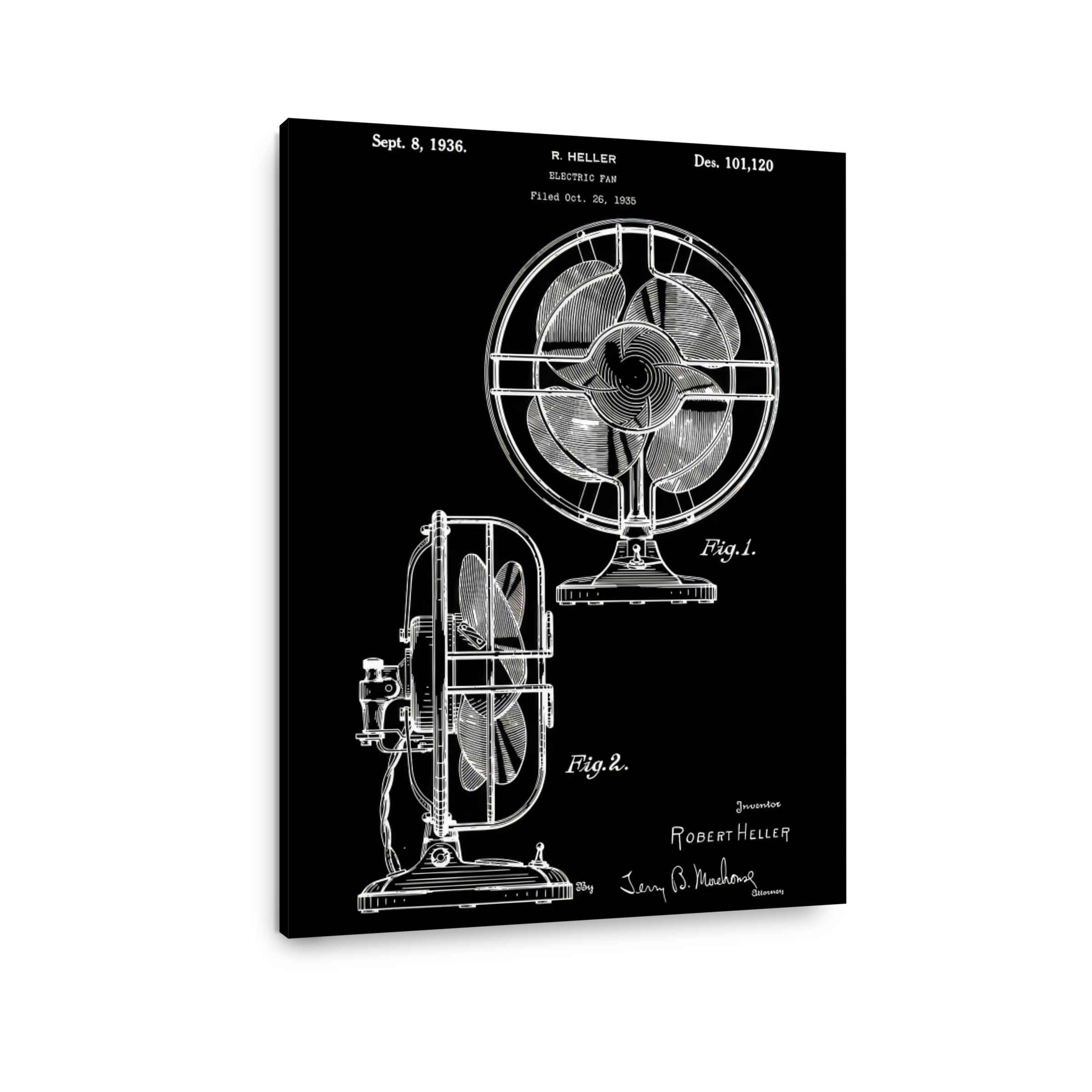 Vintage Electric Fan Patent Art