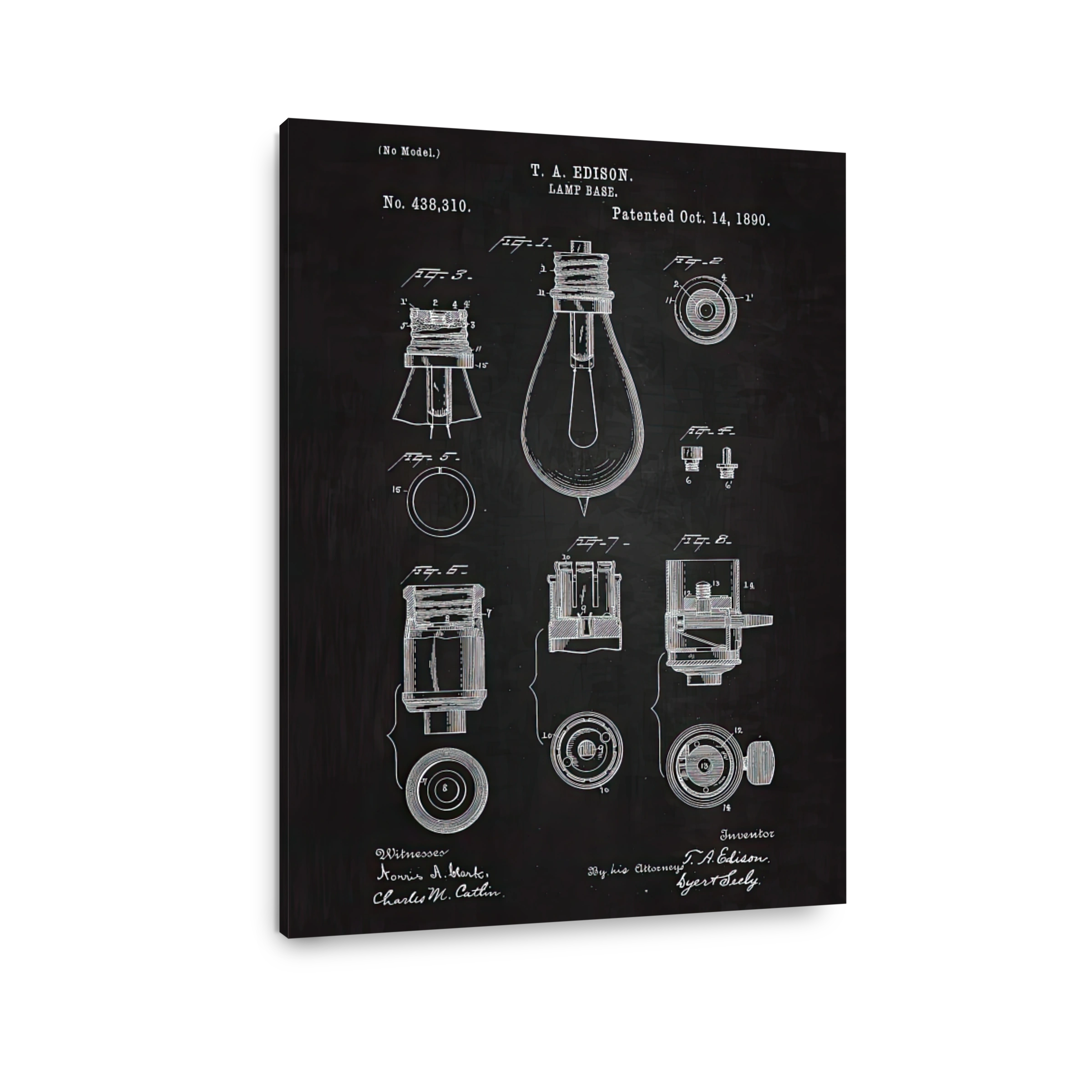 Edison Lamp Base Patent Drawing