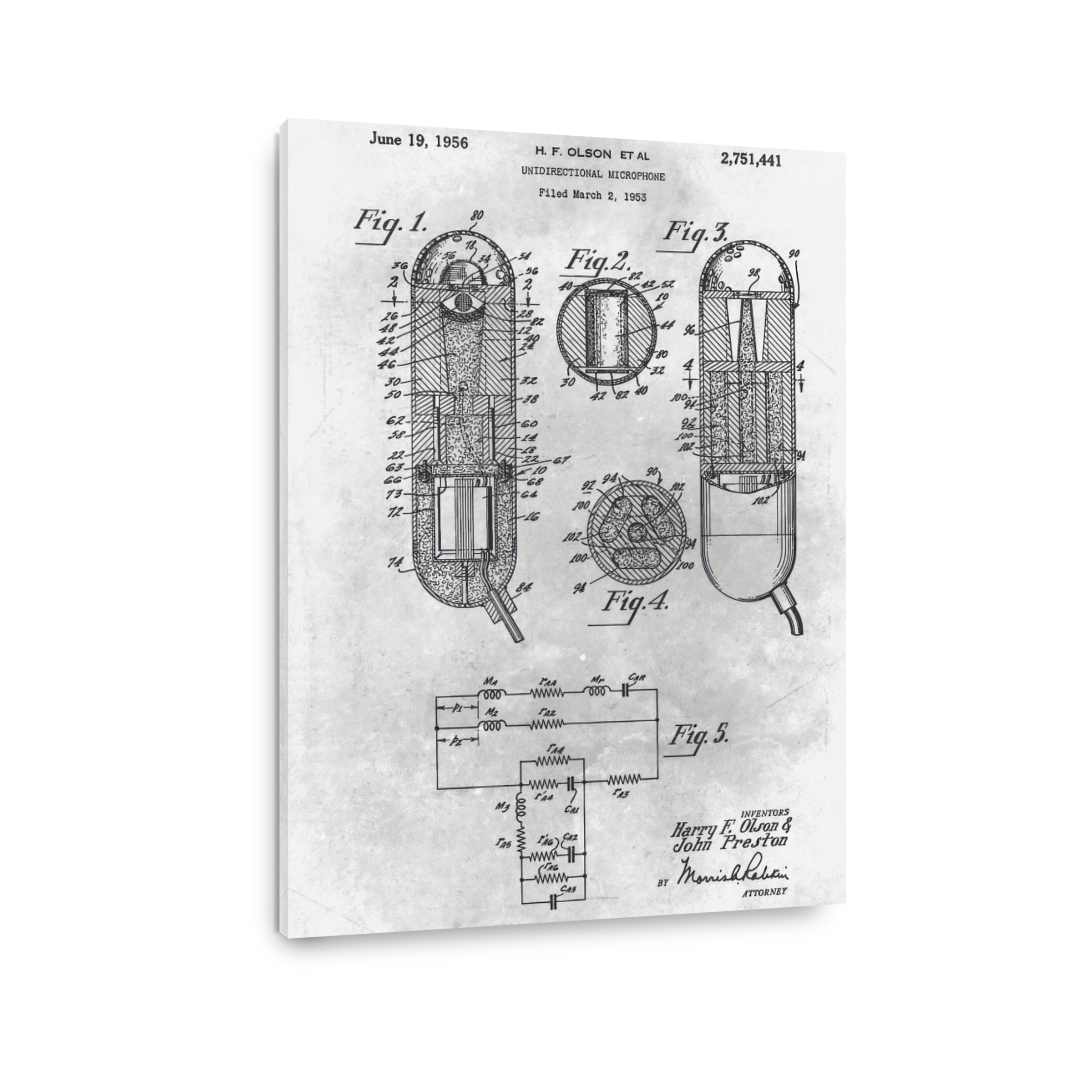 Unidirectional Microphone Blueprint Diagram