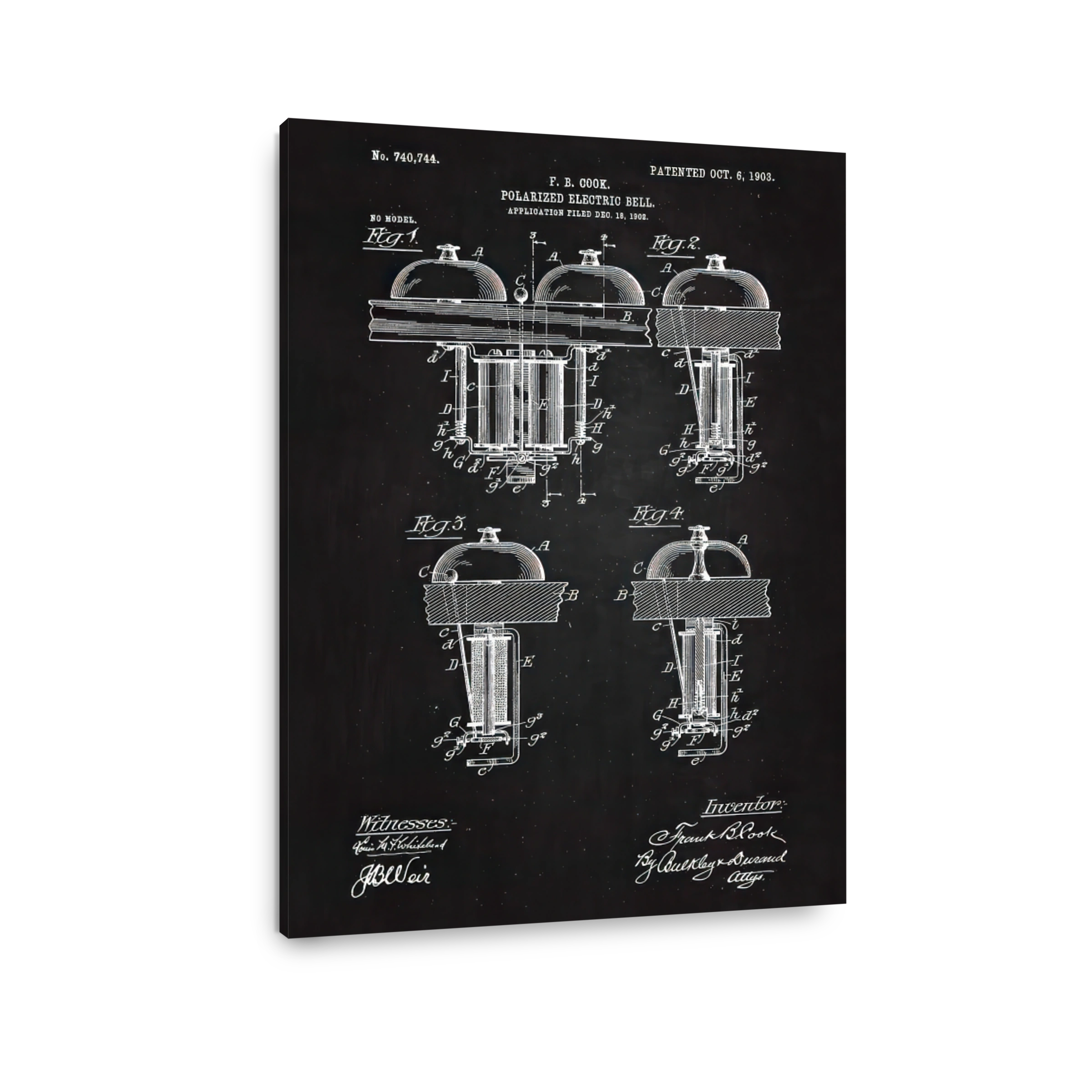 Polarized Electric Bell Patent Drawing