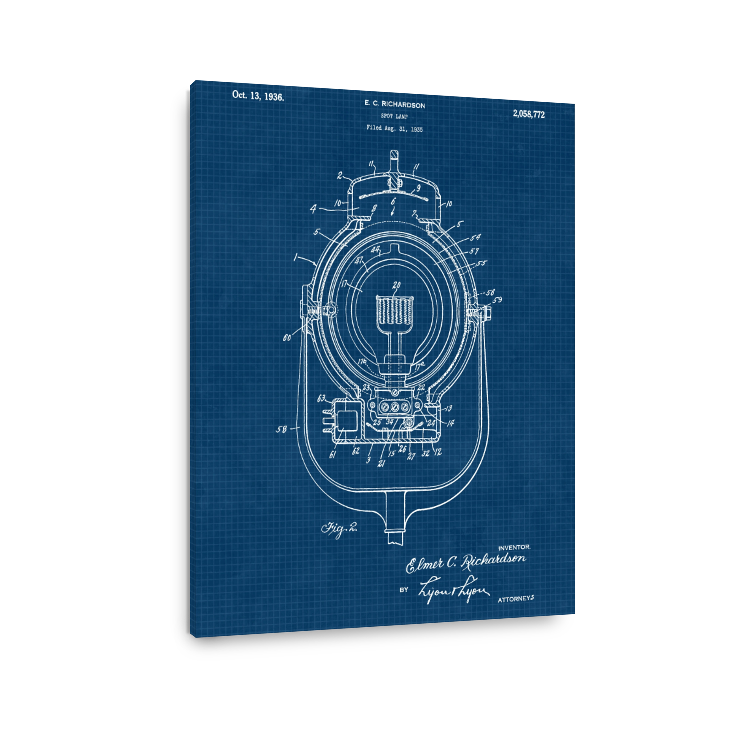 Vintage Spot Lamp Patent Blueprint