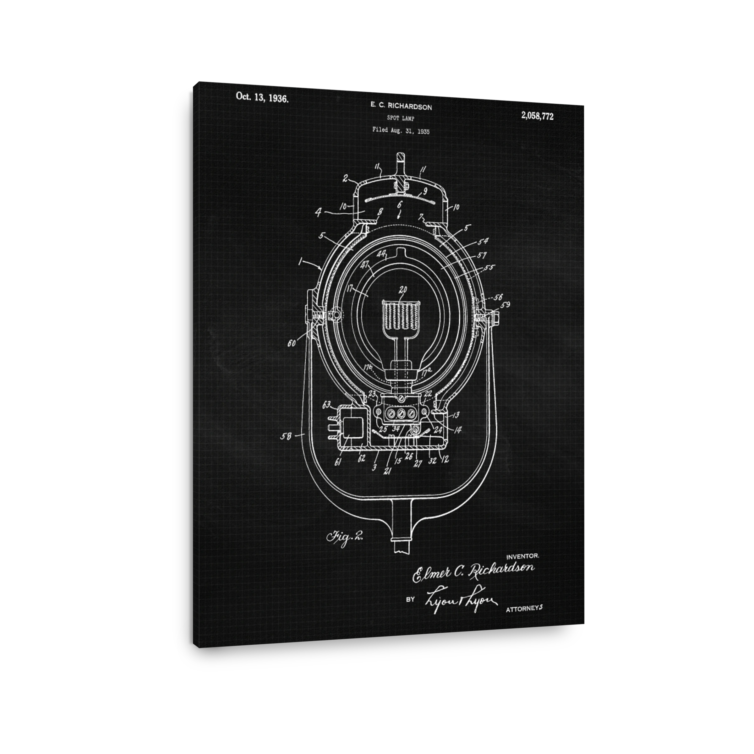 Vintage Spot Lamp Patent Blueprint