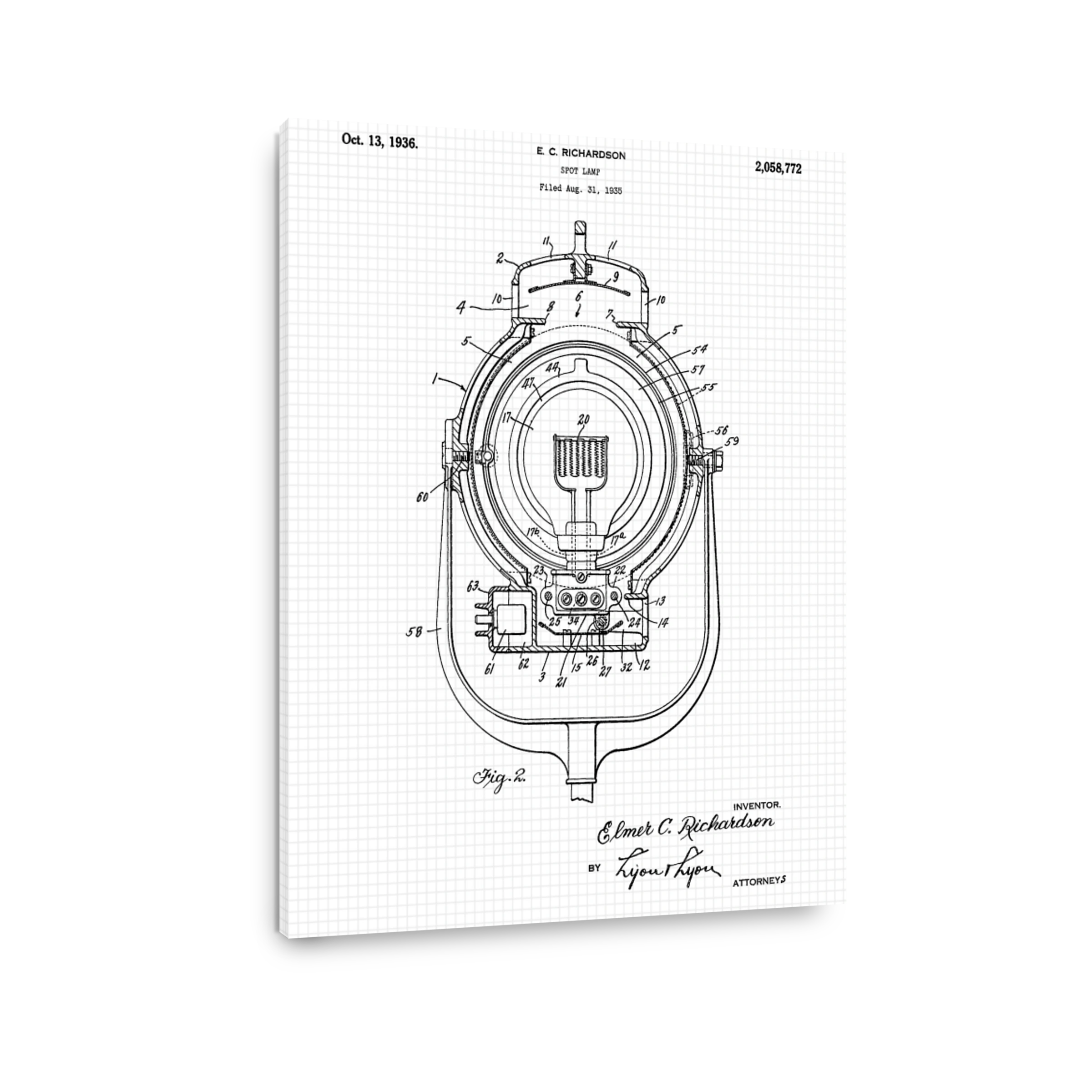 Vintage Spot Lamp Blueprint