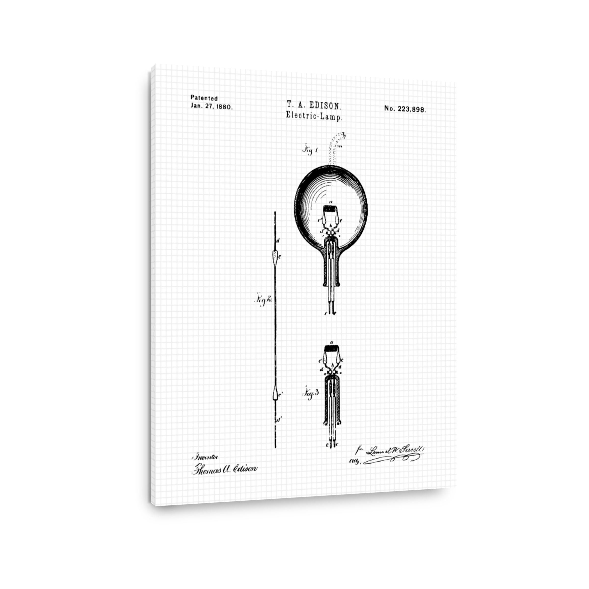 Edison Electric Lamp Patent Blueprint
