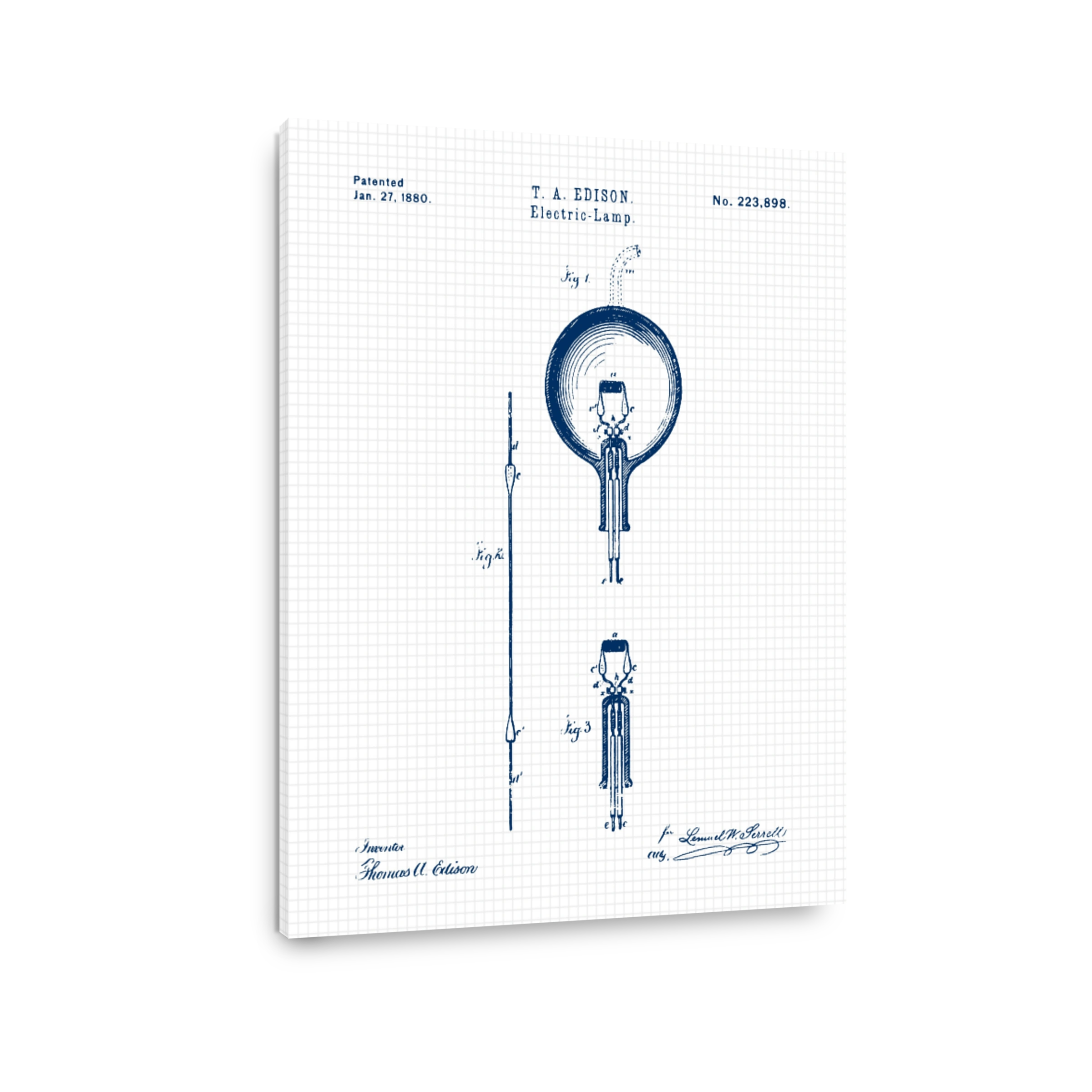 Edison Electric Lamp Patent Blueprint
