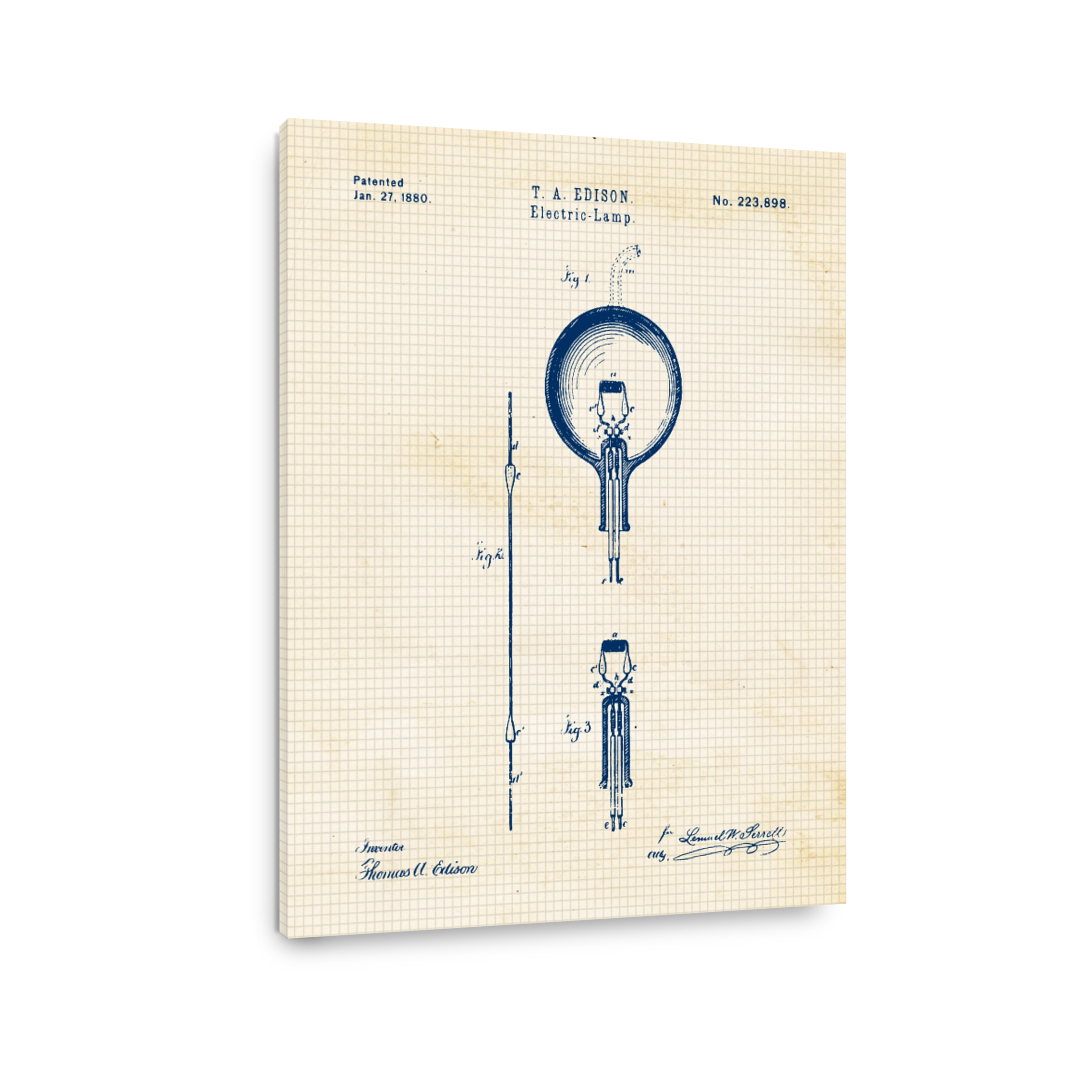 Edison Electric Lamp Patent Drawing