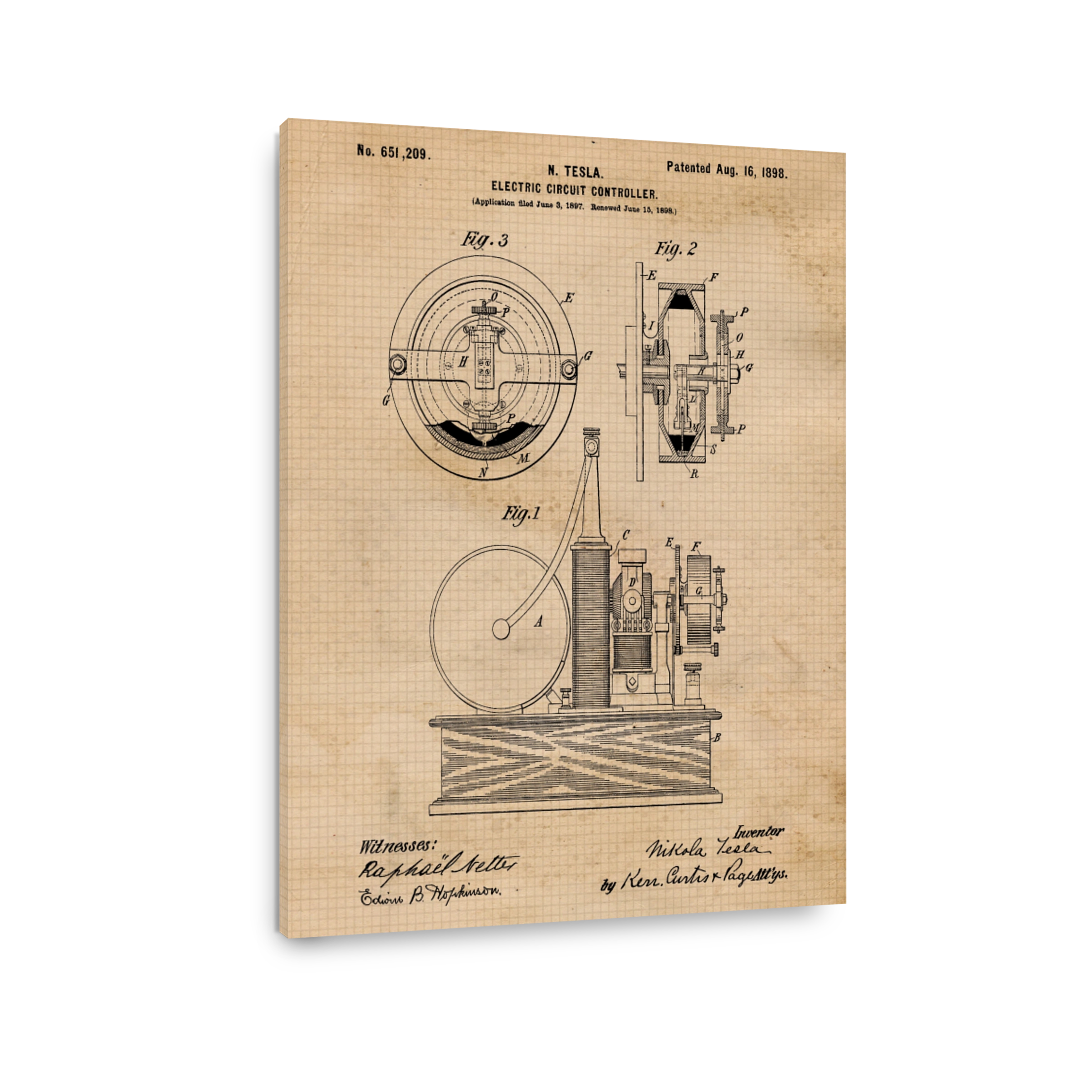 Nikola Tesla Electric Circuit Controller Patent