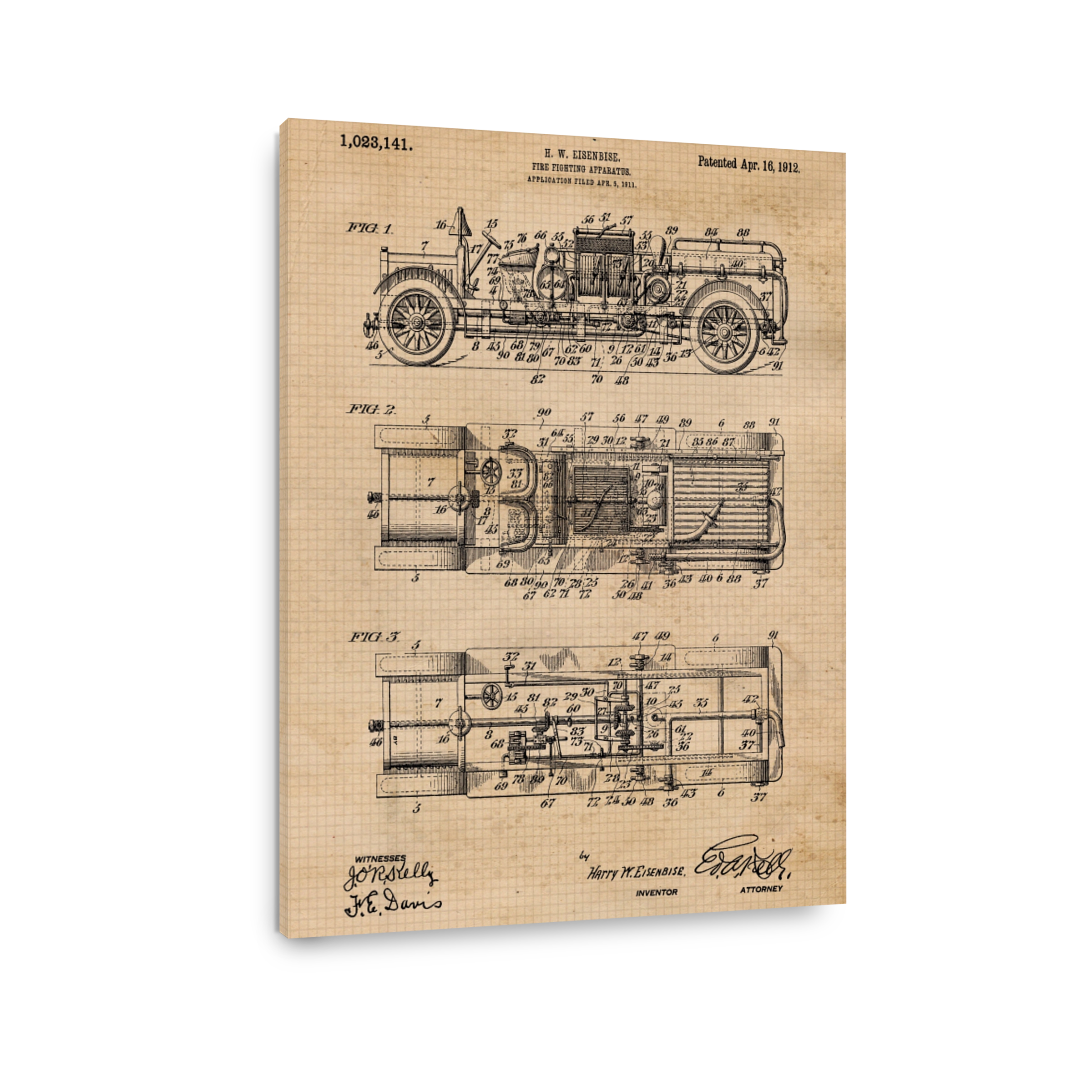 Vintage Fire Fighting Apparatus Blueprint