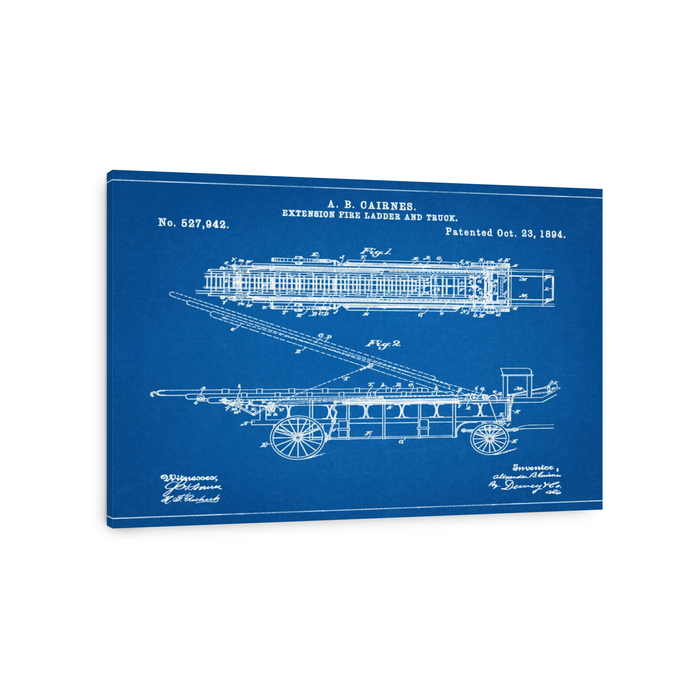 Fire Ladder Truck Patent Blueprint