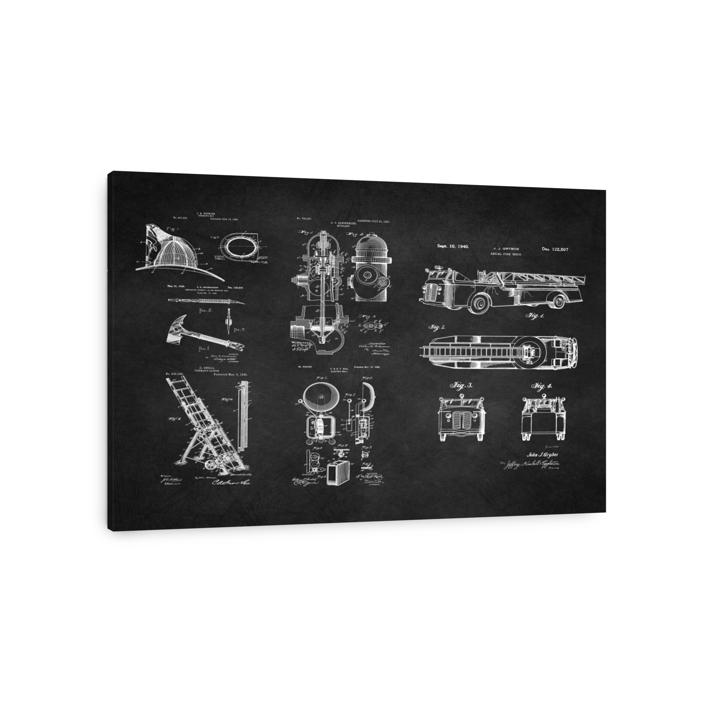 Vintage Firefighting Equipment Blueprints