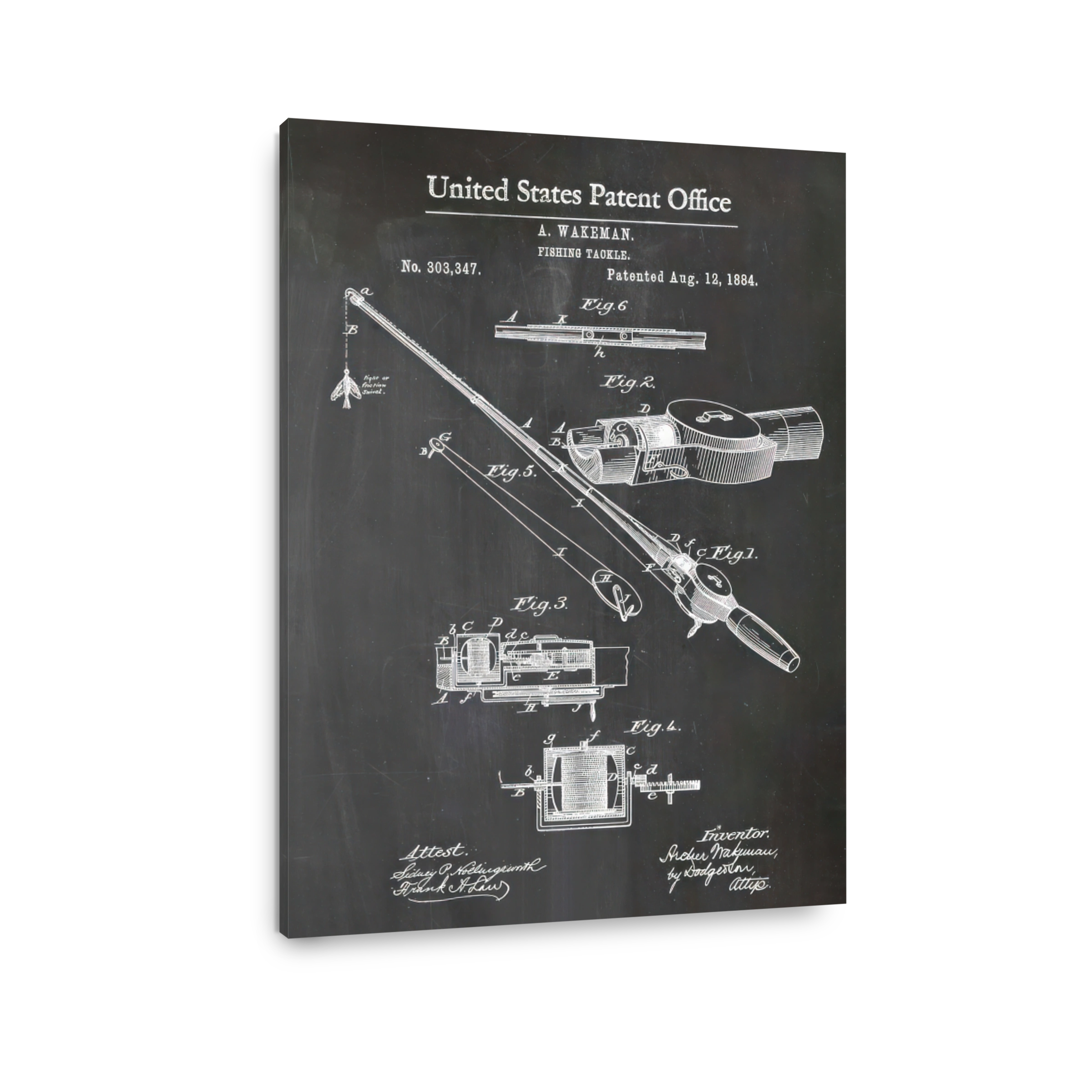 Vintage Fishing Tackle Patent Blueprint