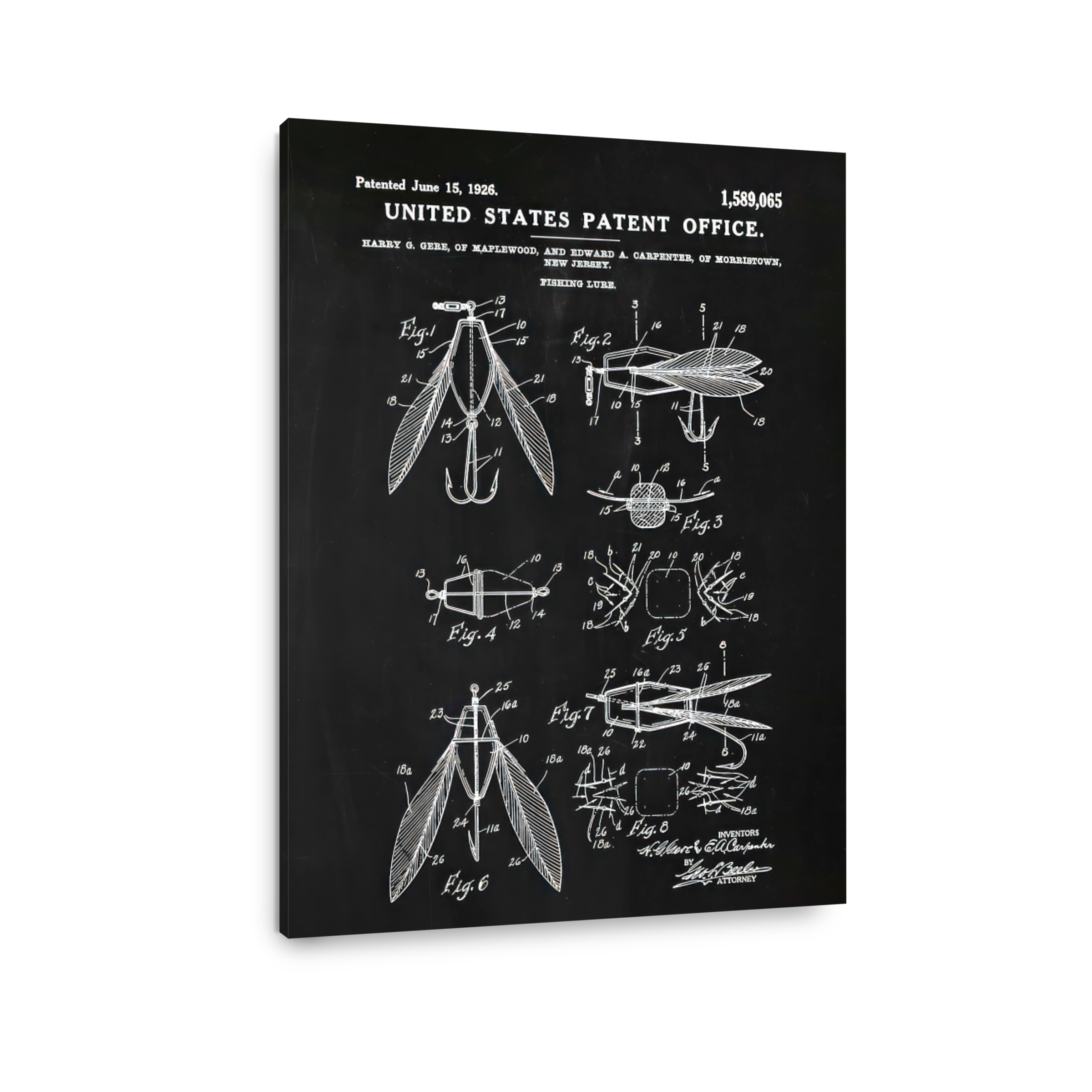 Vintage Fishing Lure Patent Blueprint
