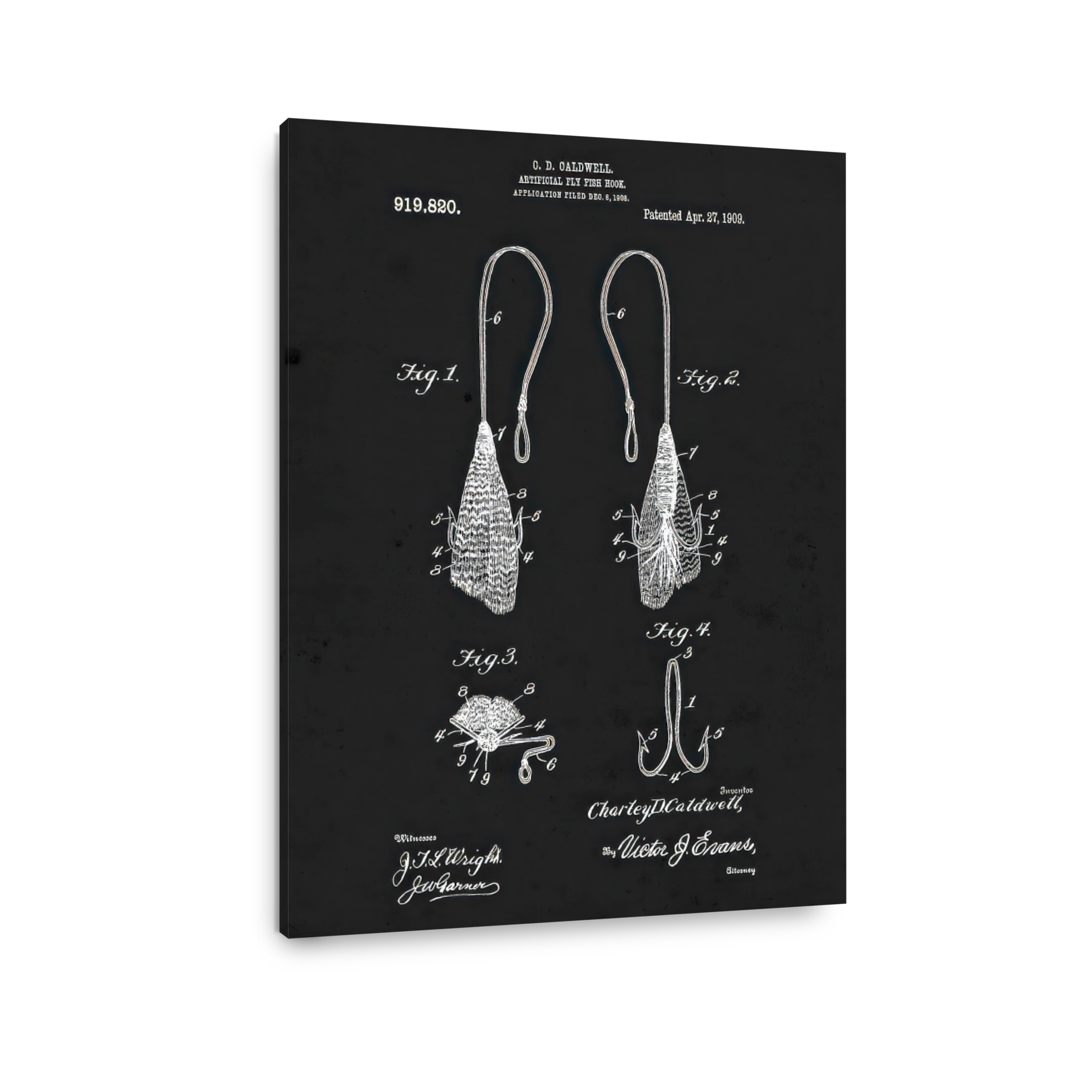 Artificial Fly Fish Hook Patent Blueprint