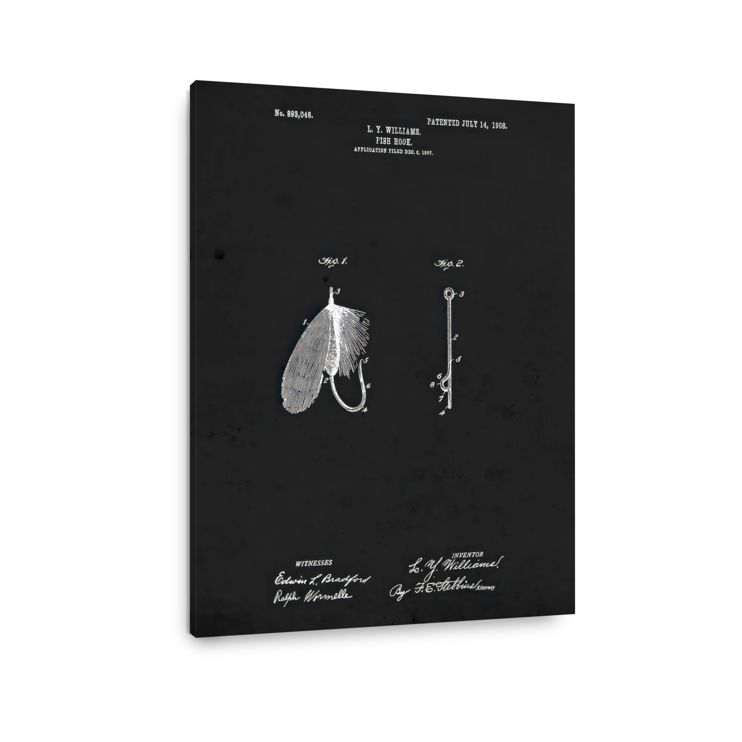 Vintage Fish Hook Patent Art