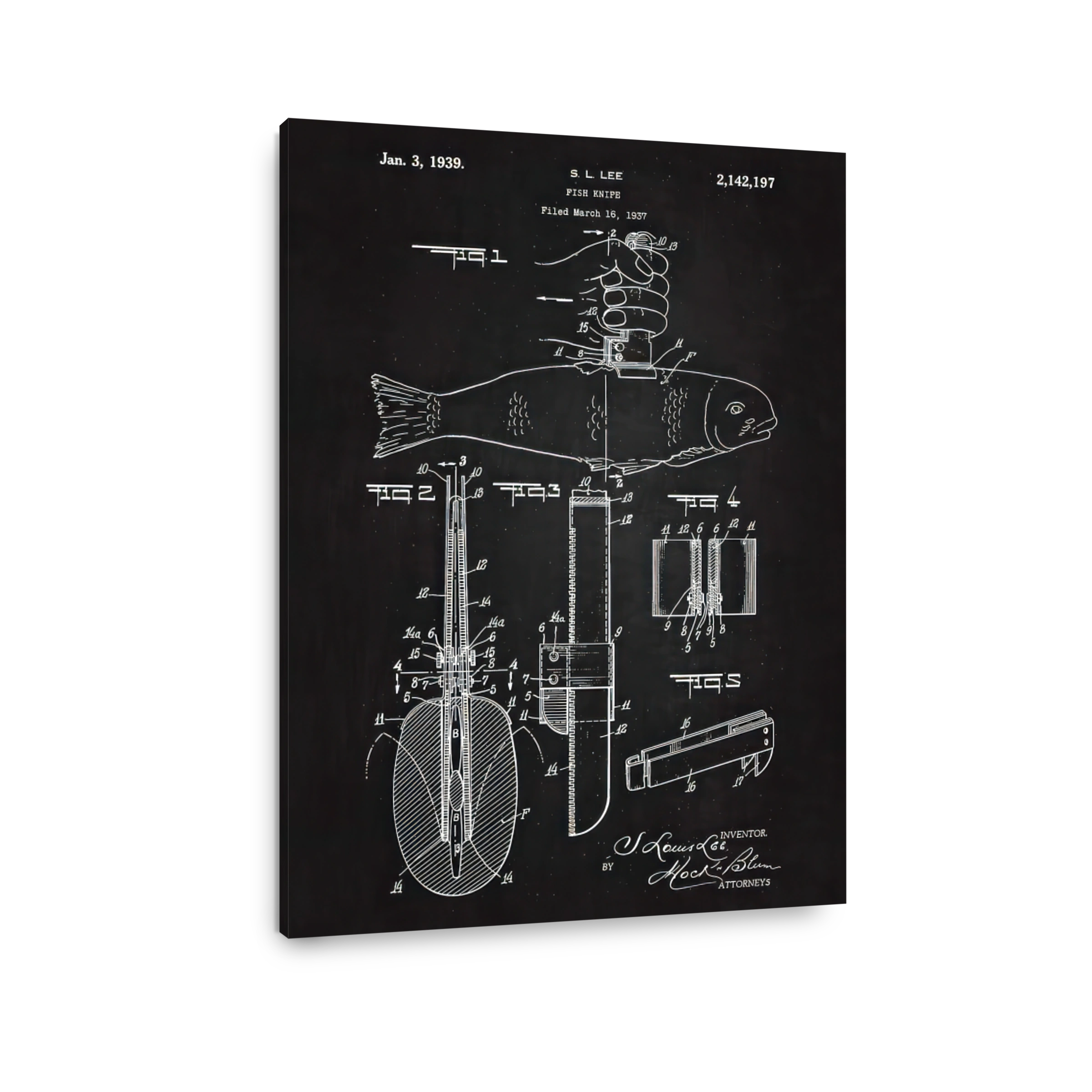 Fish Knife Patent Blueprint