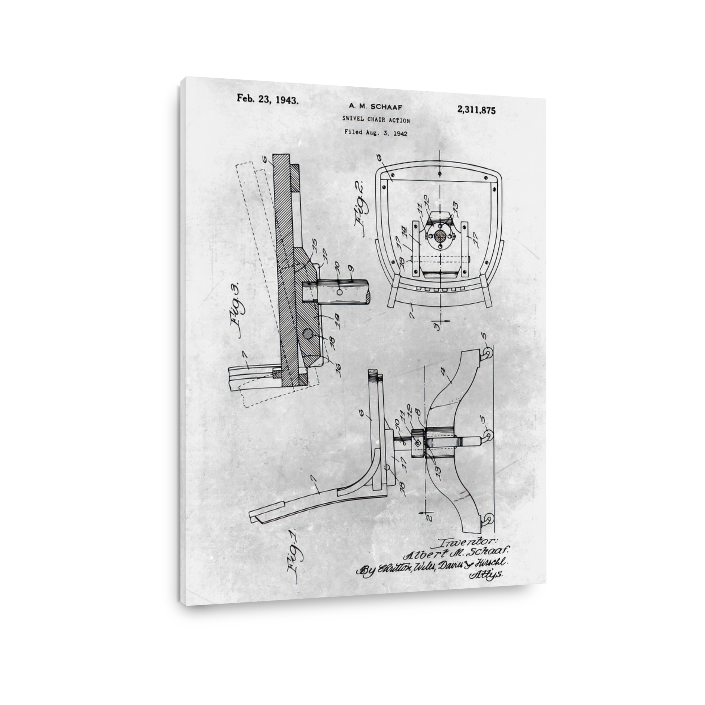 Patent Blueprint Swivel Chair Mechanism