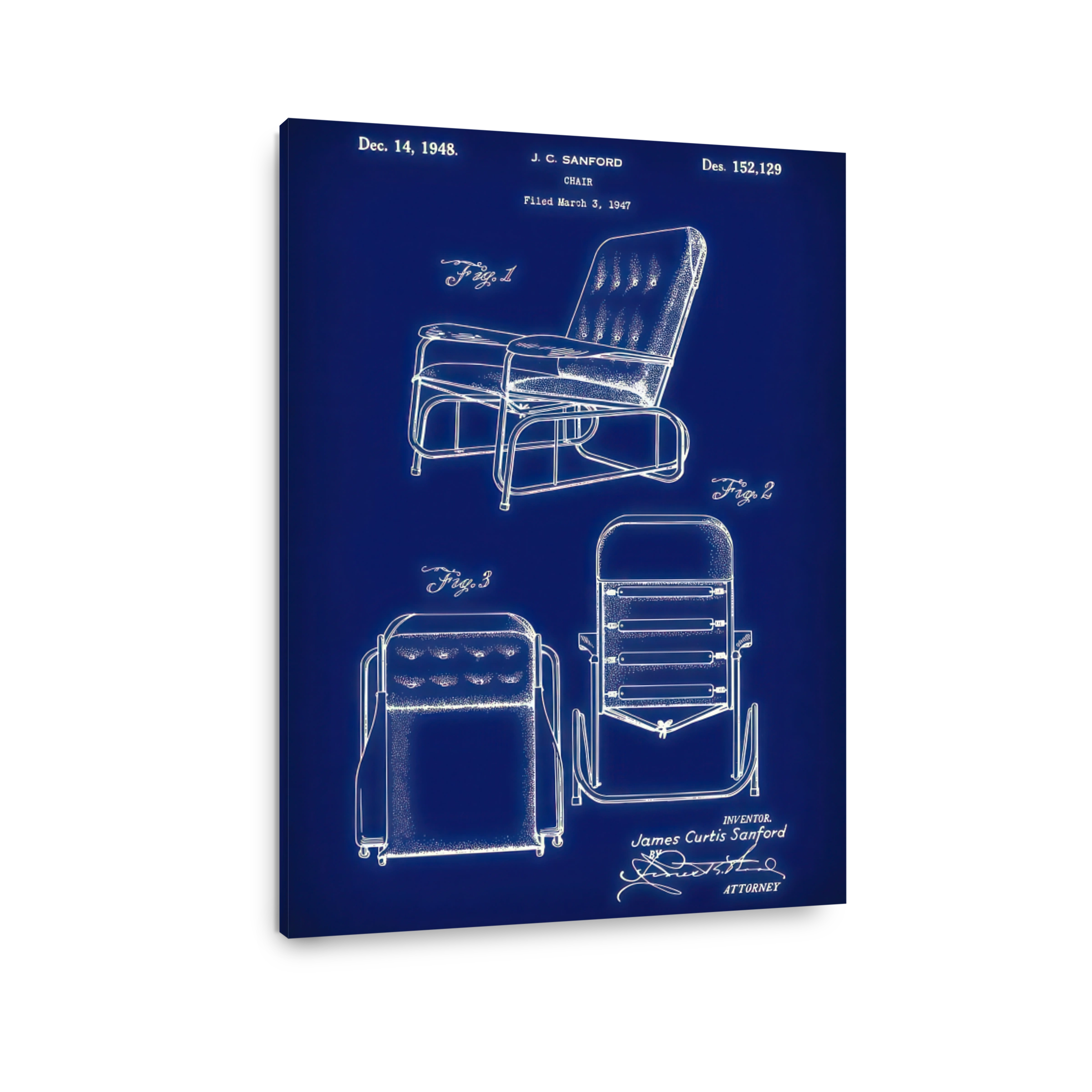 Vintage Chair Patent Blueprint
