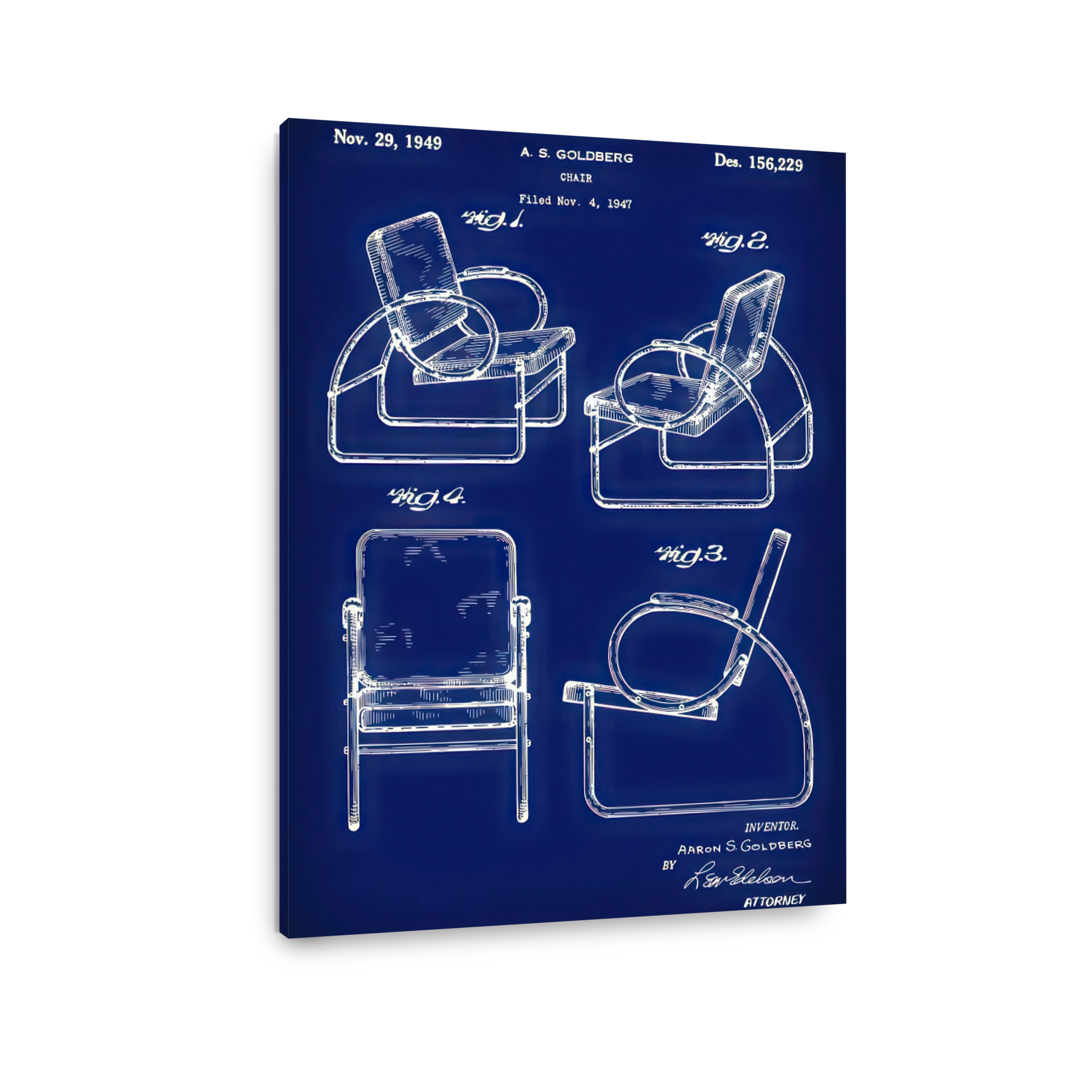Vintage Chair Patent Blueprint