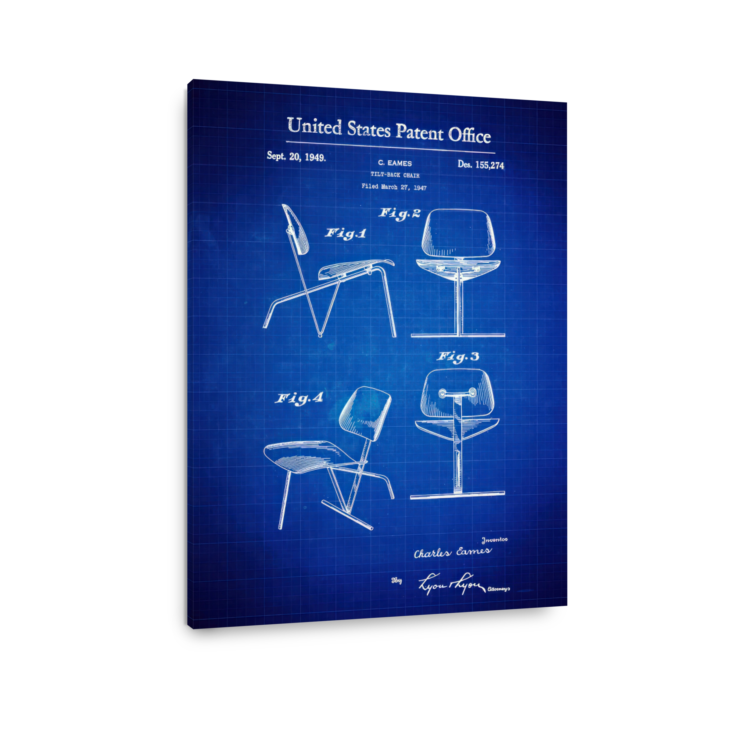 Eames Tilt-Back Chair Patent Drawing