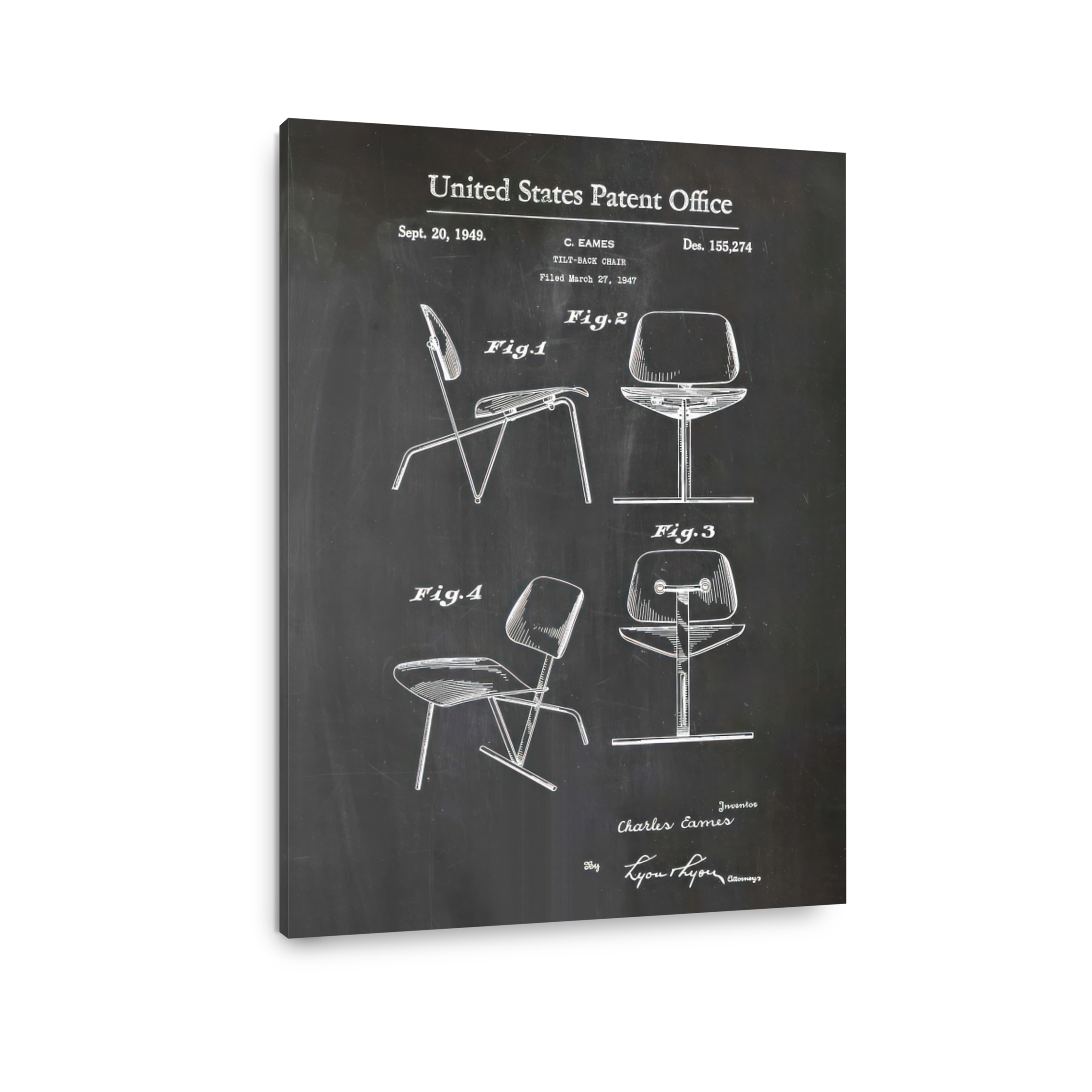 Eames Tilt-Back Chair Patent Blueprint
