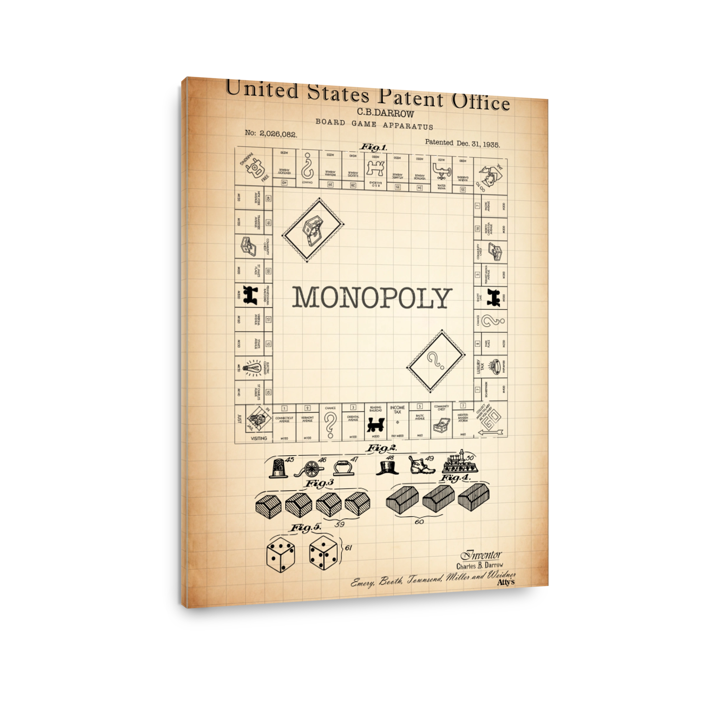 Monopoly Board Patent Drawing