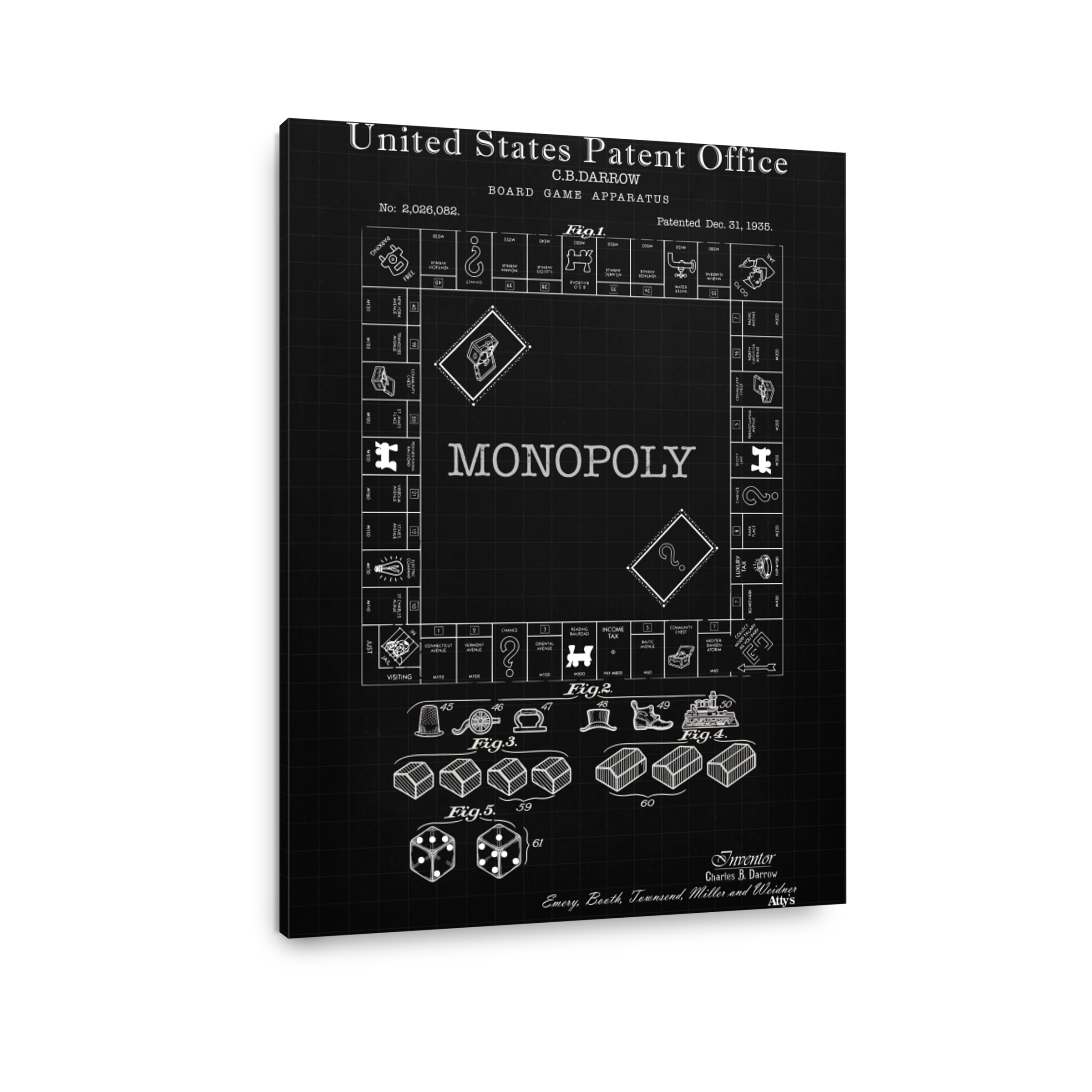 Monopoly Board Patent Drawing