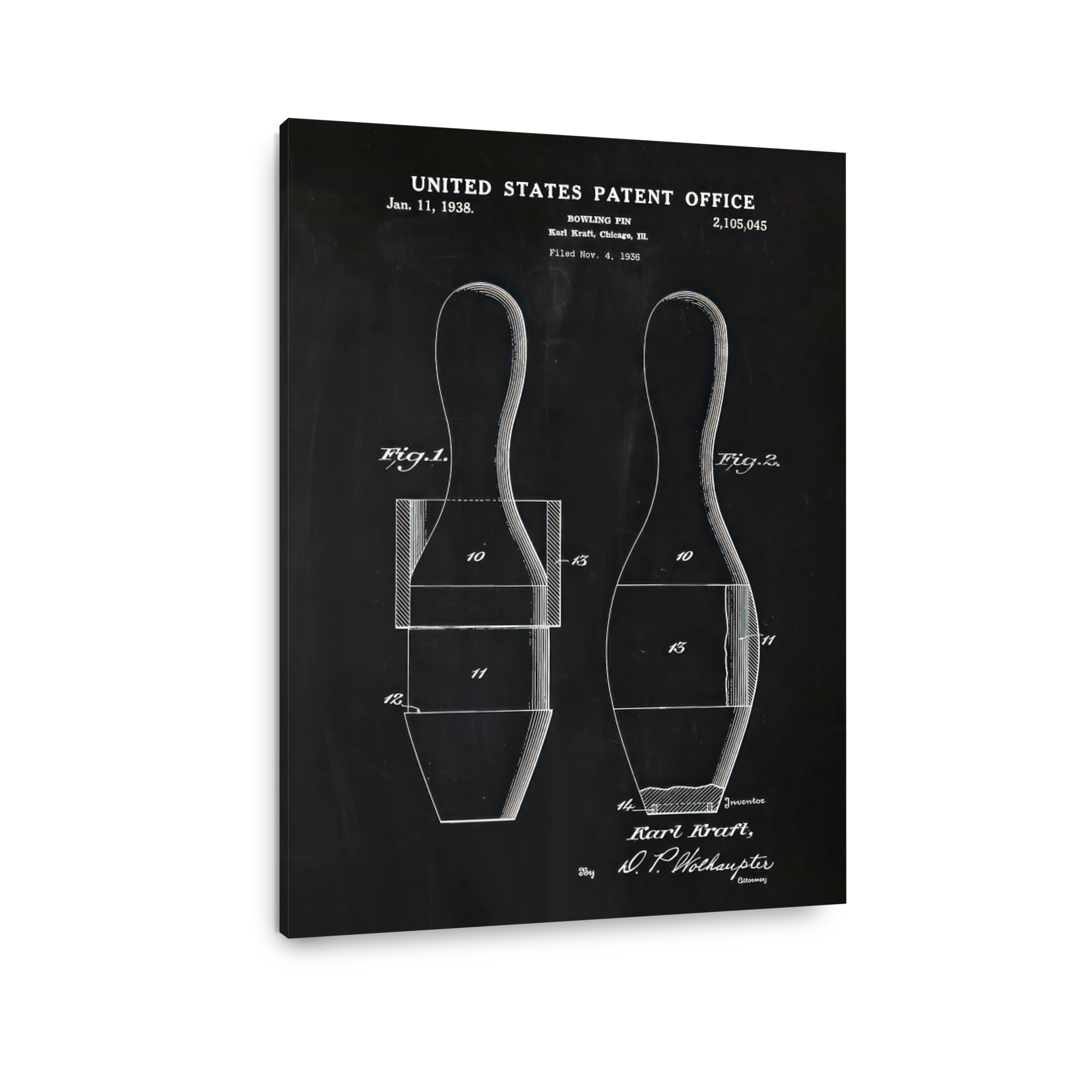 Bowling Pin Patent Blueprint