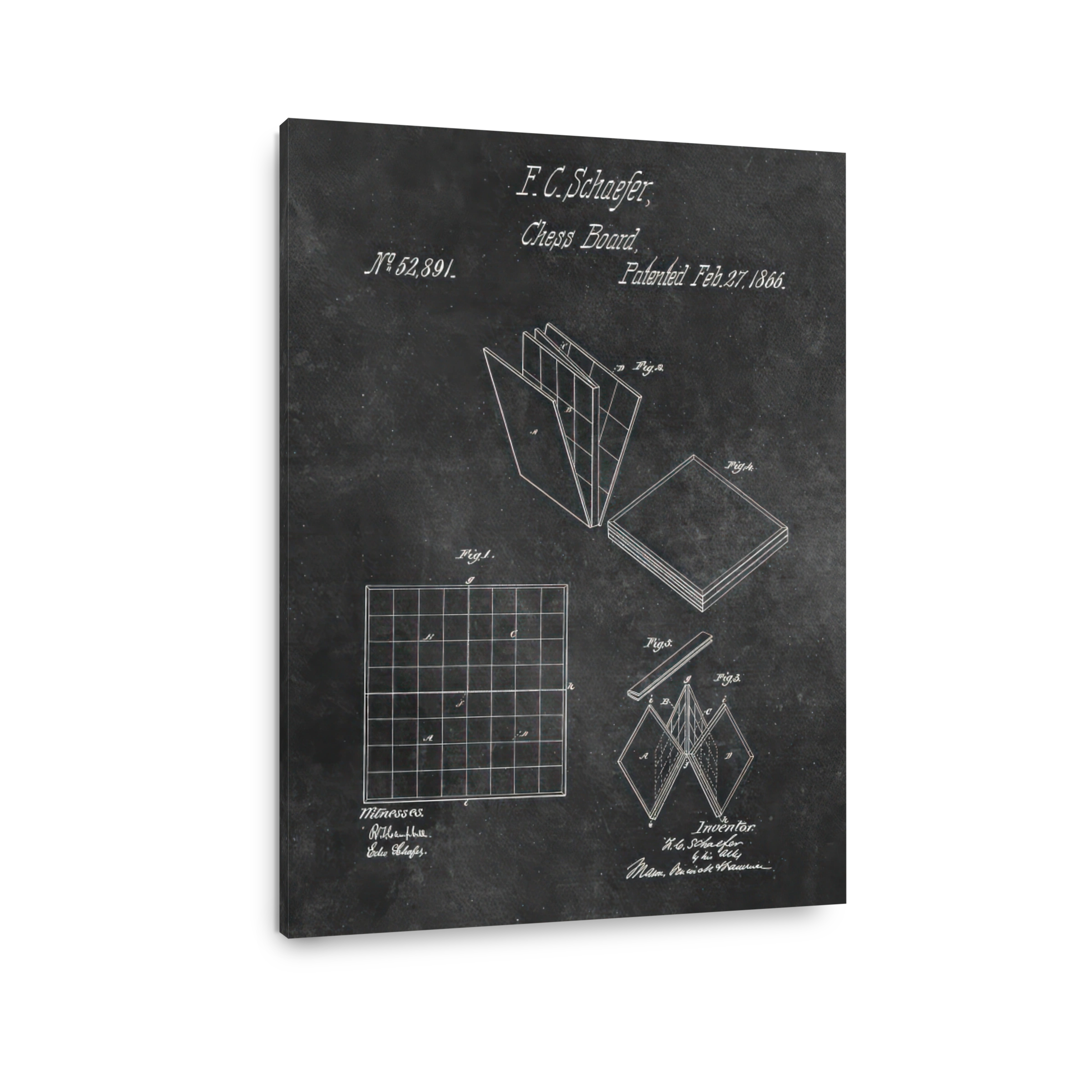 Vintage Chess Board Patent Drawing