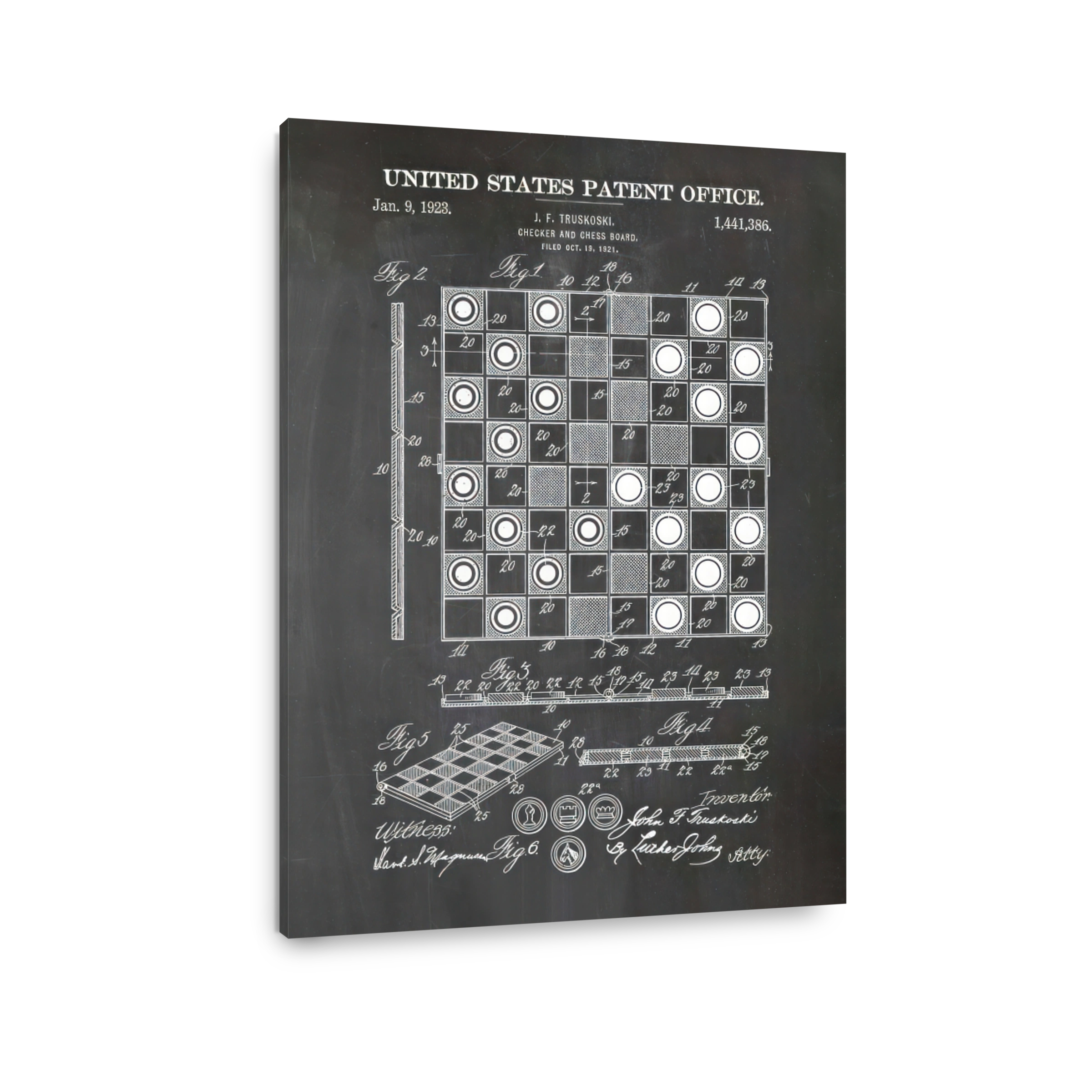 Checker and Chess Board Patent Drawing